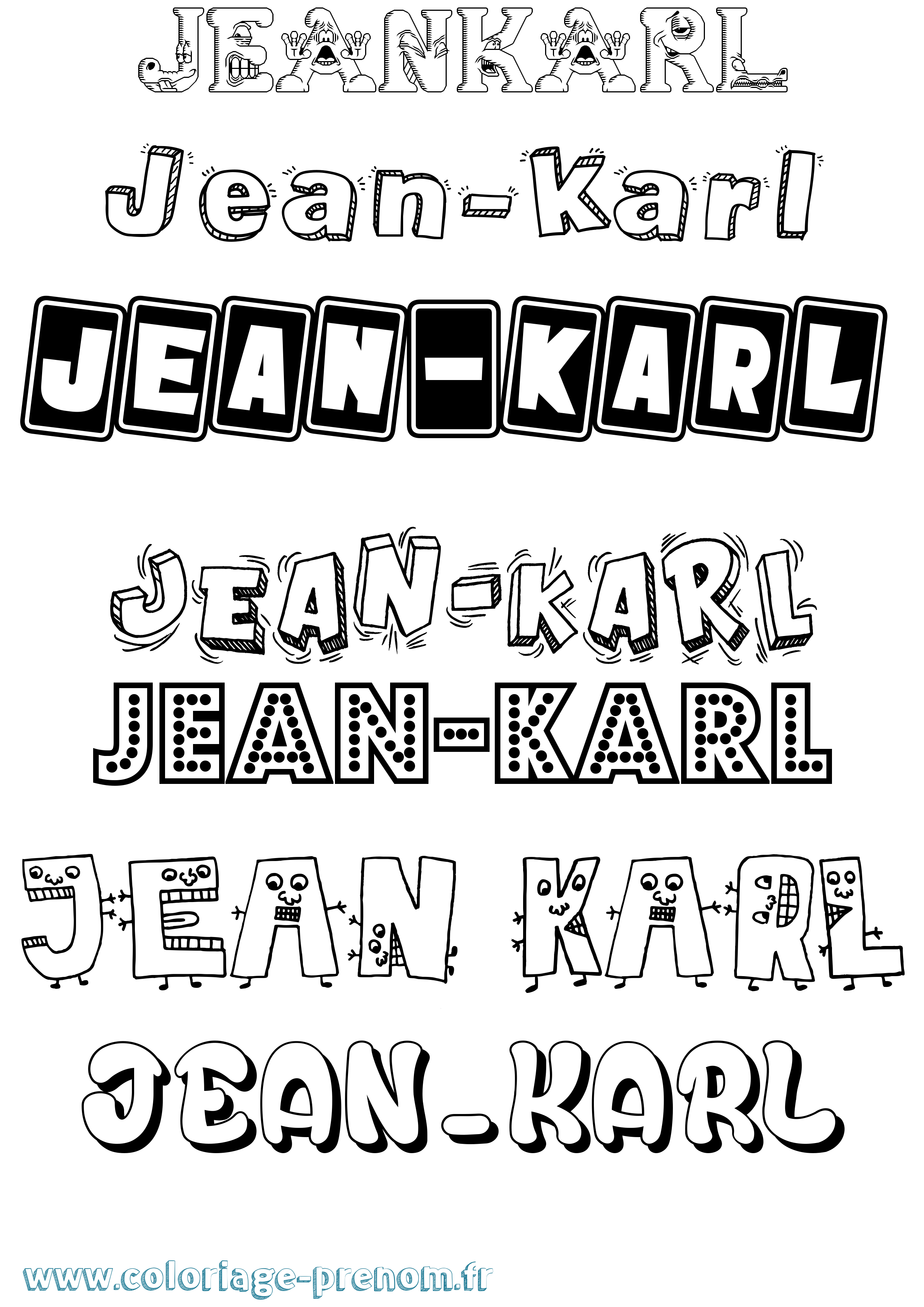 Coloriage Jean-Karl Fun Coloriage prénom Jean-Karl Fun
