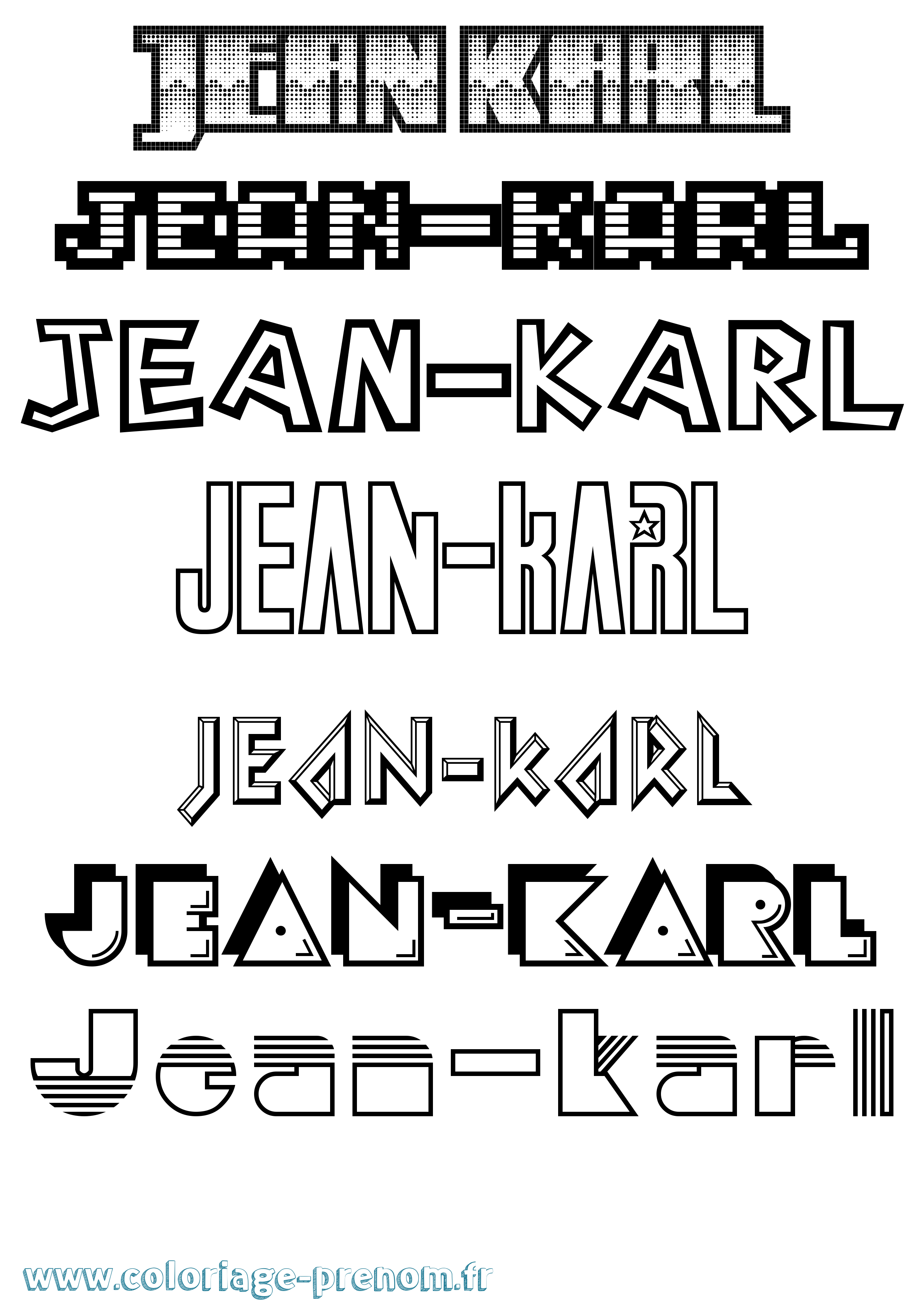 Coloriage Jean-Karl Jeux Vidéos Coloriage prénom Jean-Karl Jeux Vidéos
