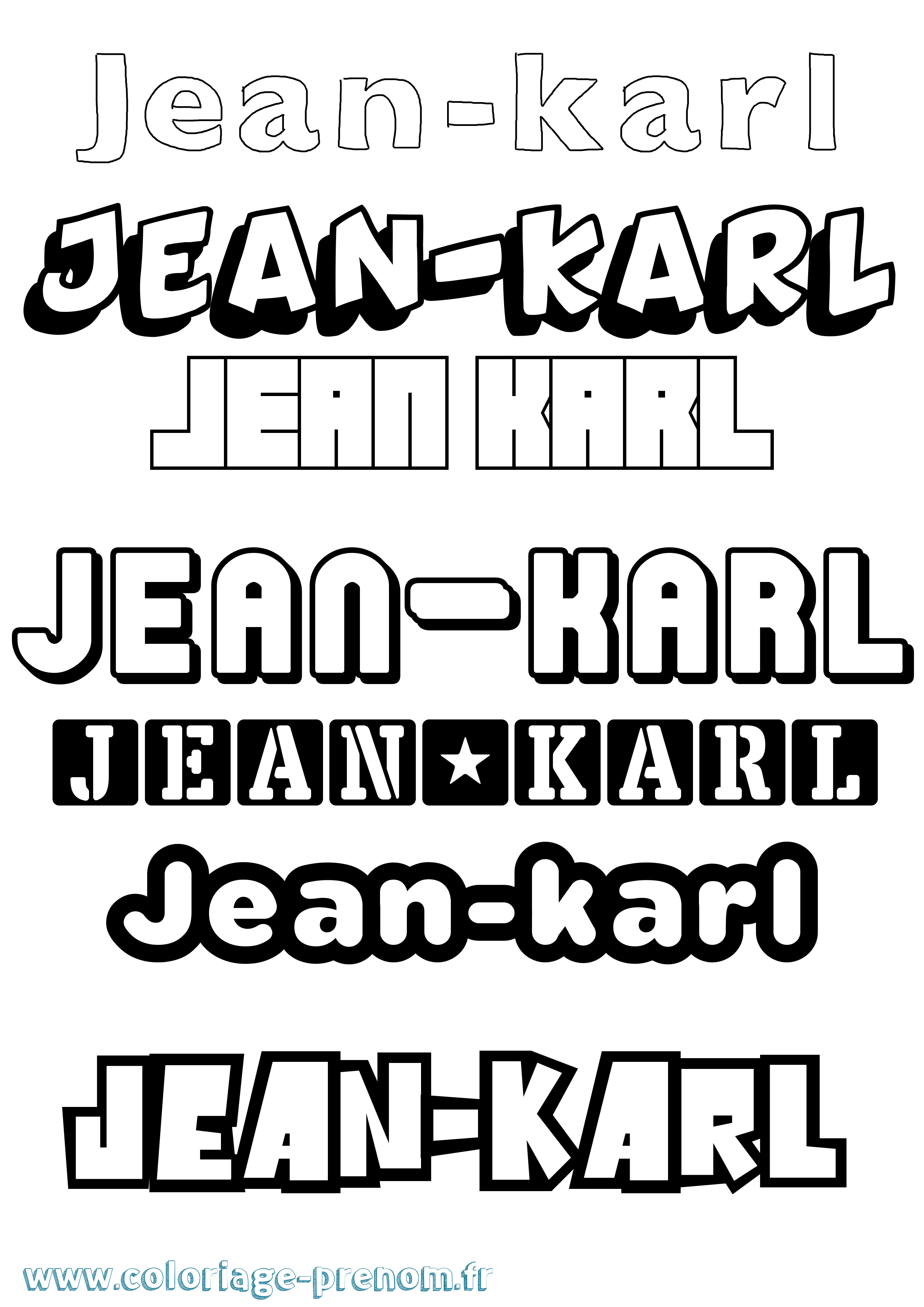 Coloriage Jean-Karl Simple Coloriage prénom Jean-Karl Simple