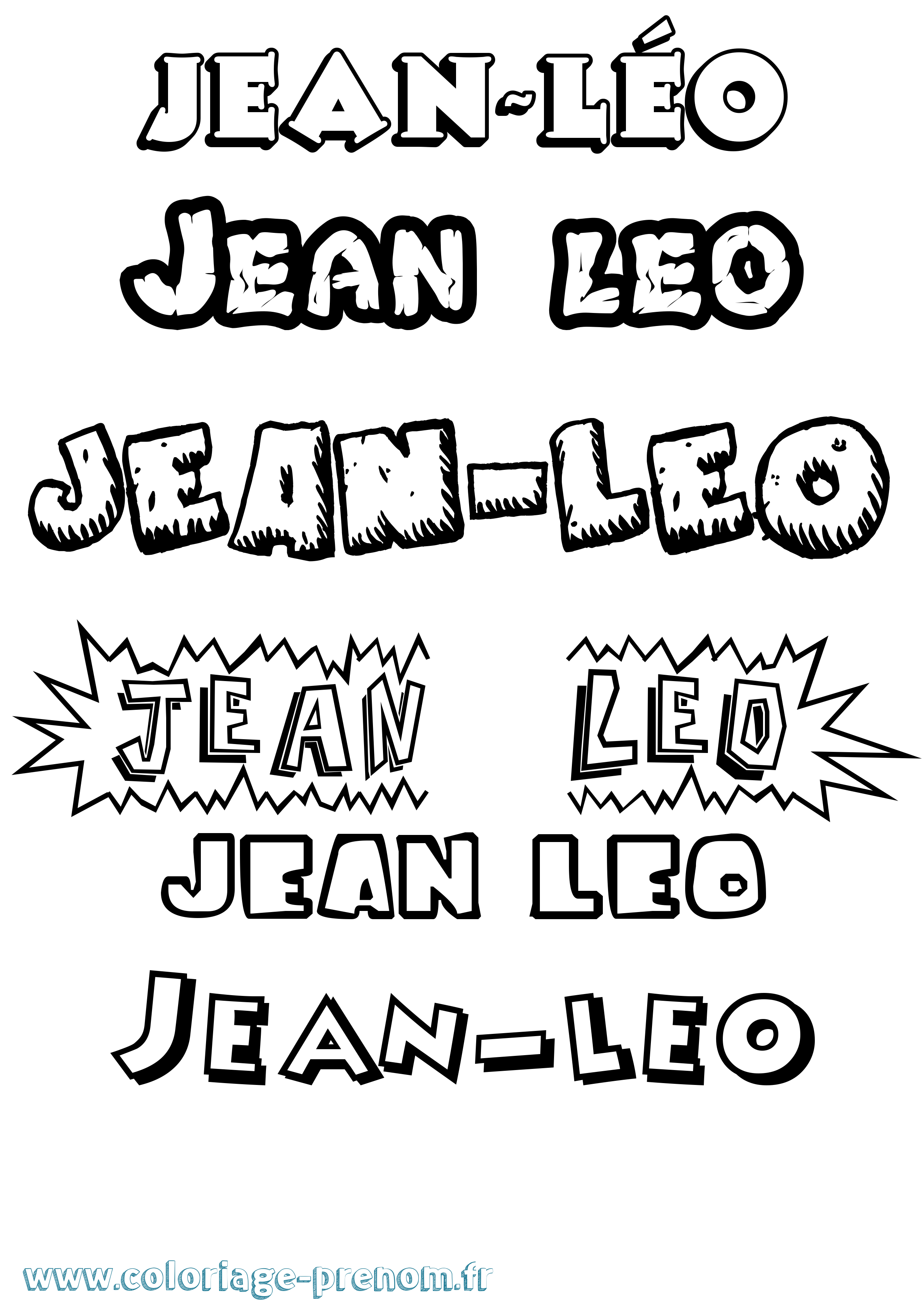 Coloriage Jean-Léo Dessin Animé Coloriage prénom Jean-Léo Dessin Animé