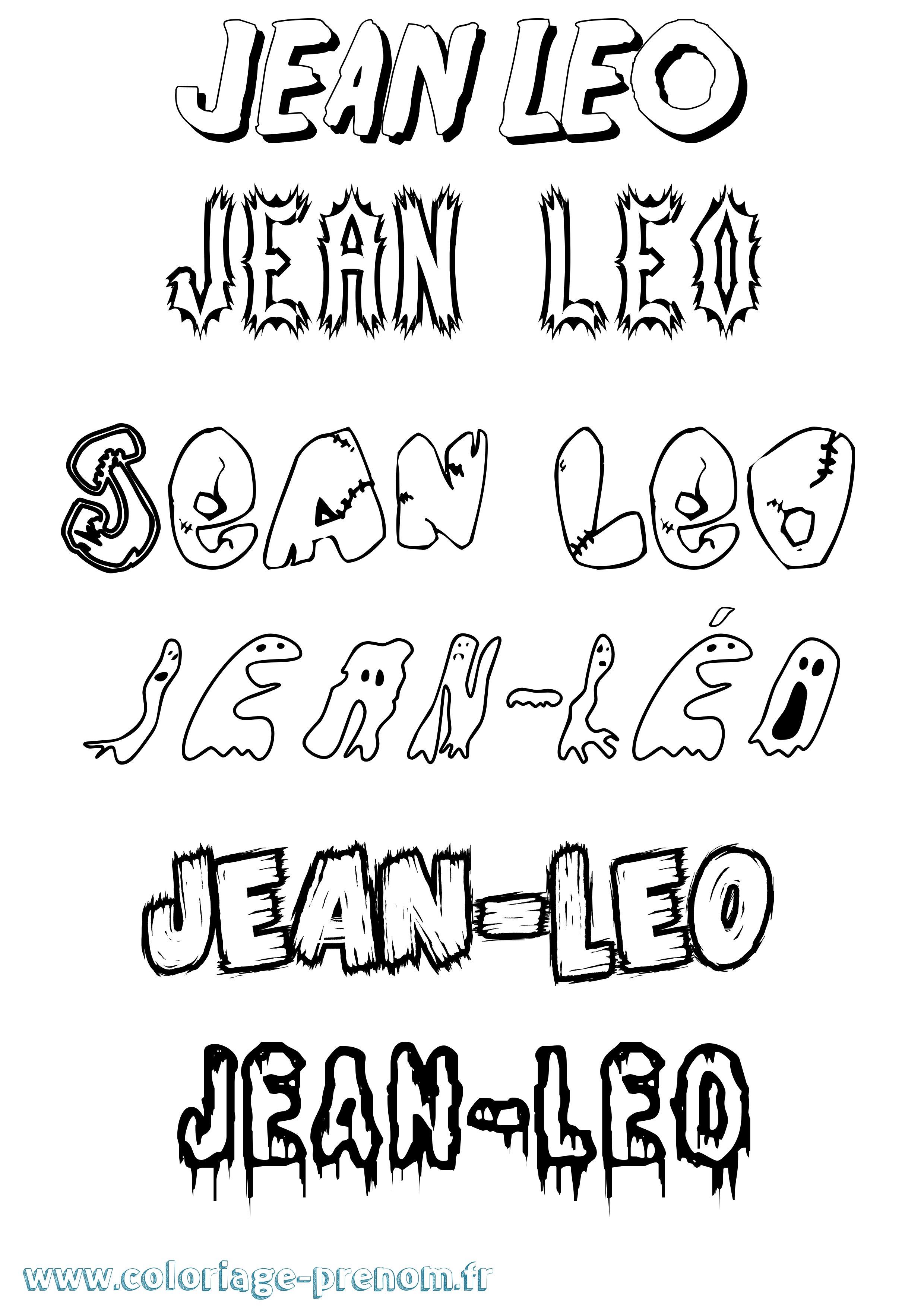 Coloriage Jean-Léo Frisson Coloriage prénom Jean-Léo Frisson