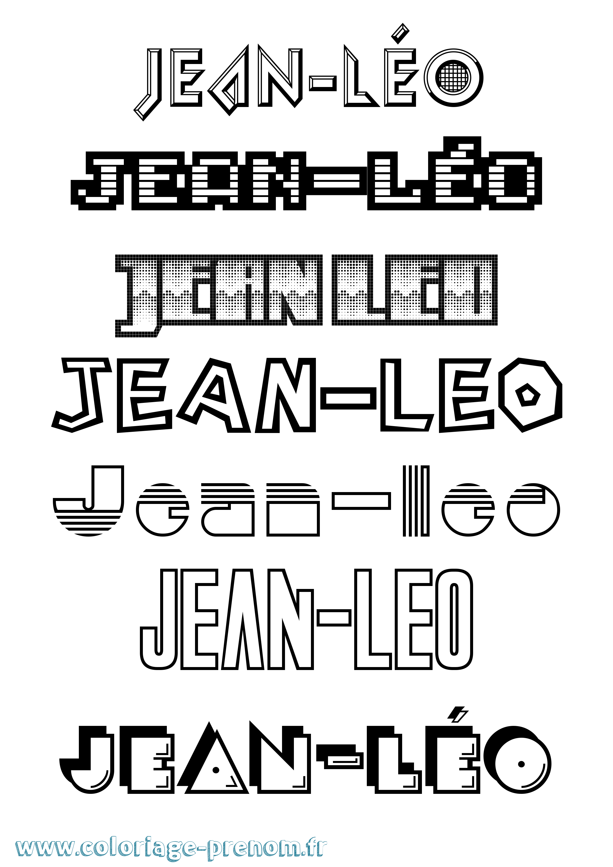 Coloriage Jean-Léo Jeux Vidéos Coloriage prénom Jean-Léo Jeux Vidéos