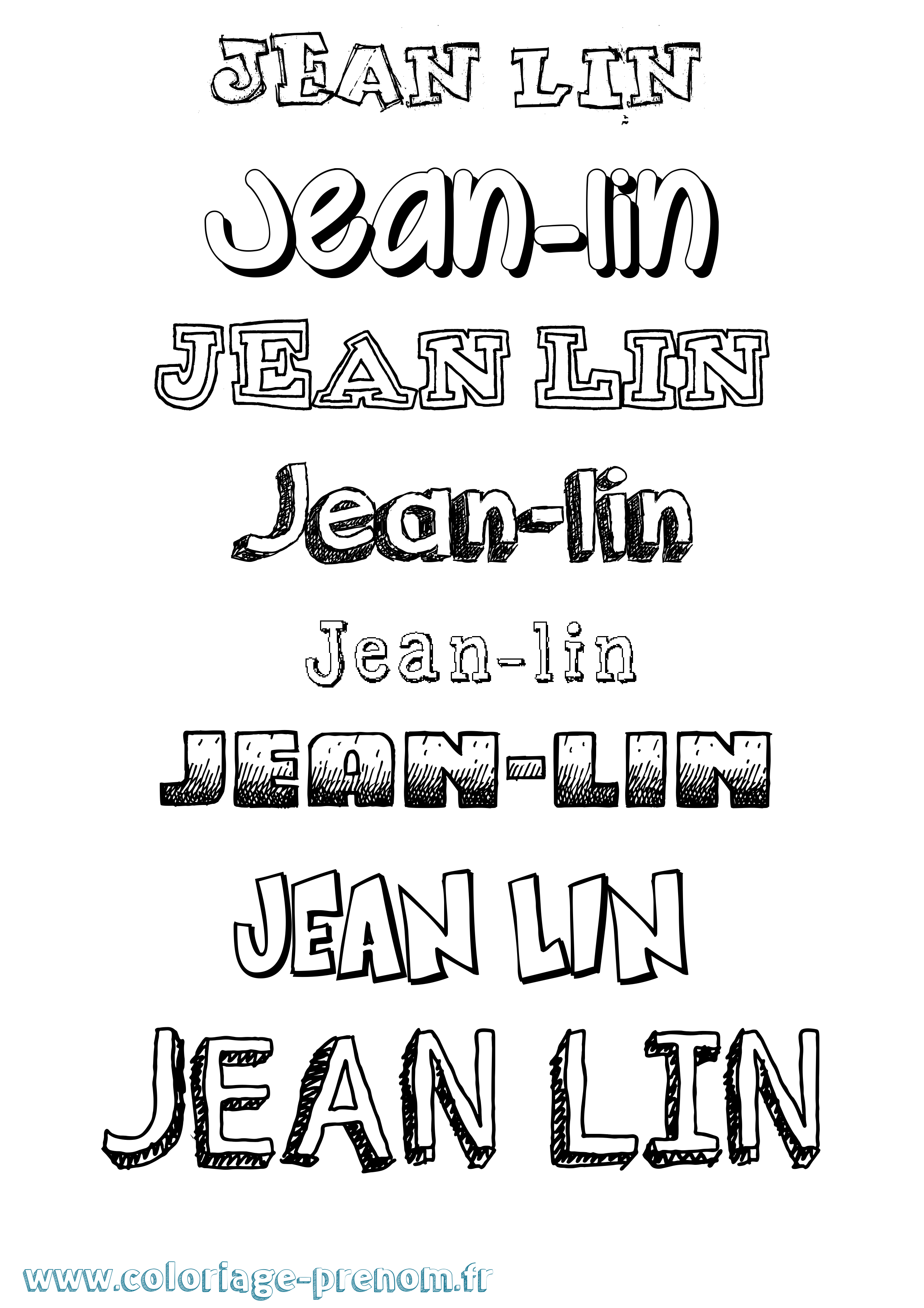Coloriage Jean-Lin Dessiné Coloriage prénom Jean-Lin Dessiné