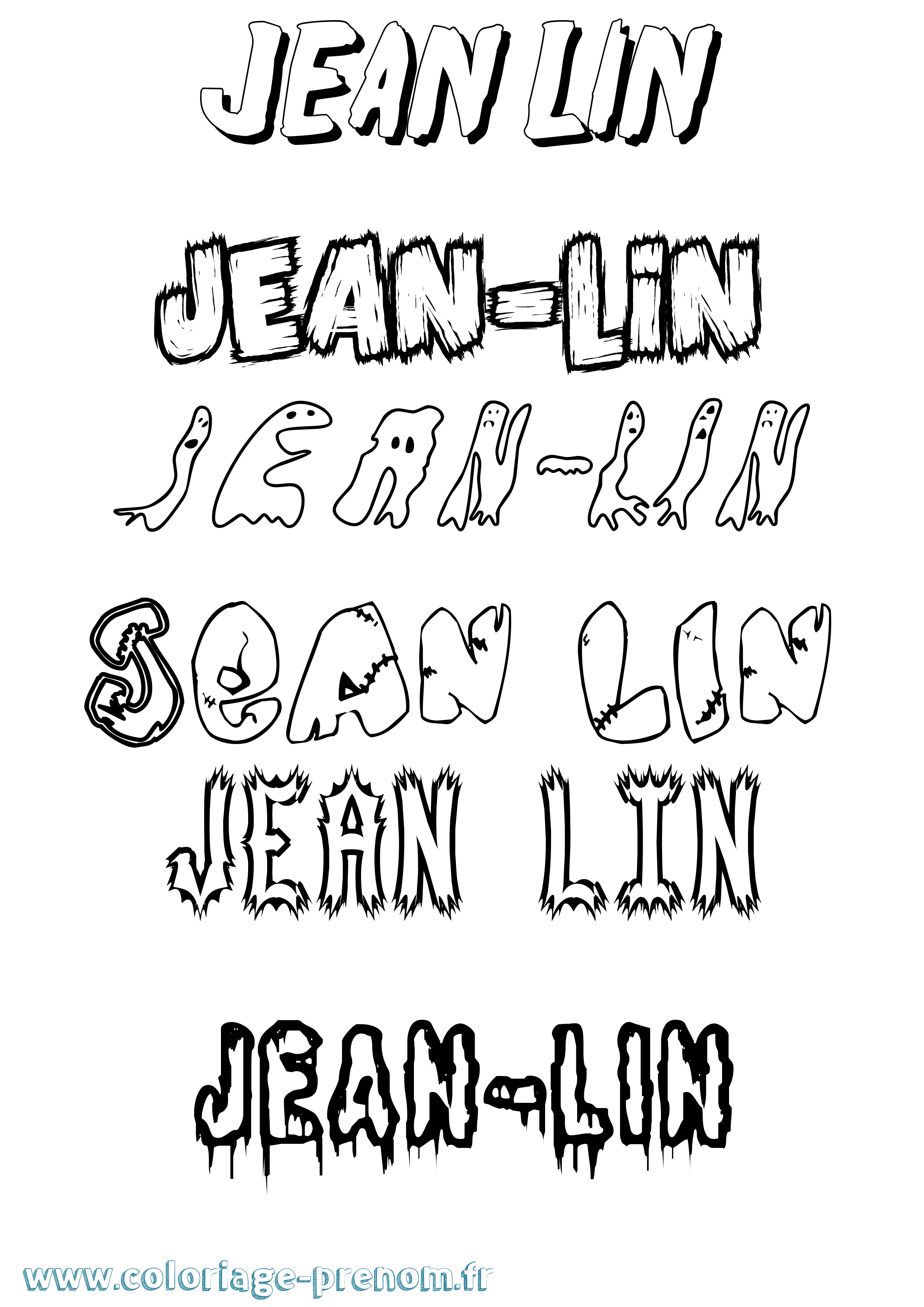 Coloriage Jean-Lin Frisson Coloriage prénom Jean-Lin Frisson
