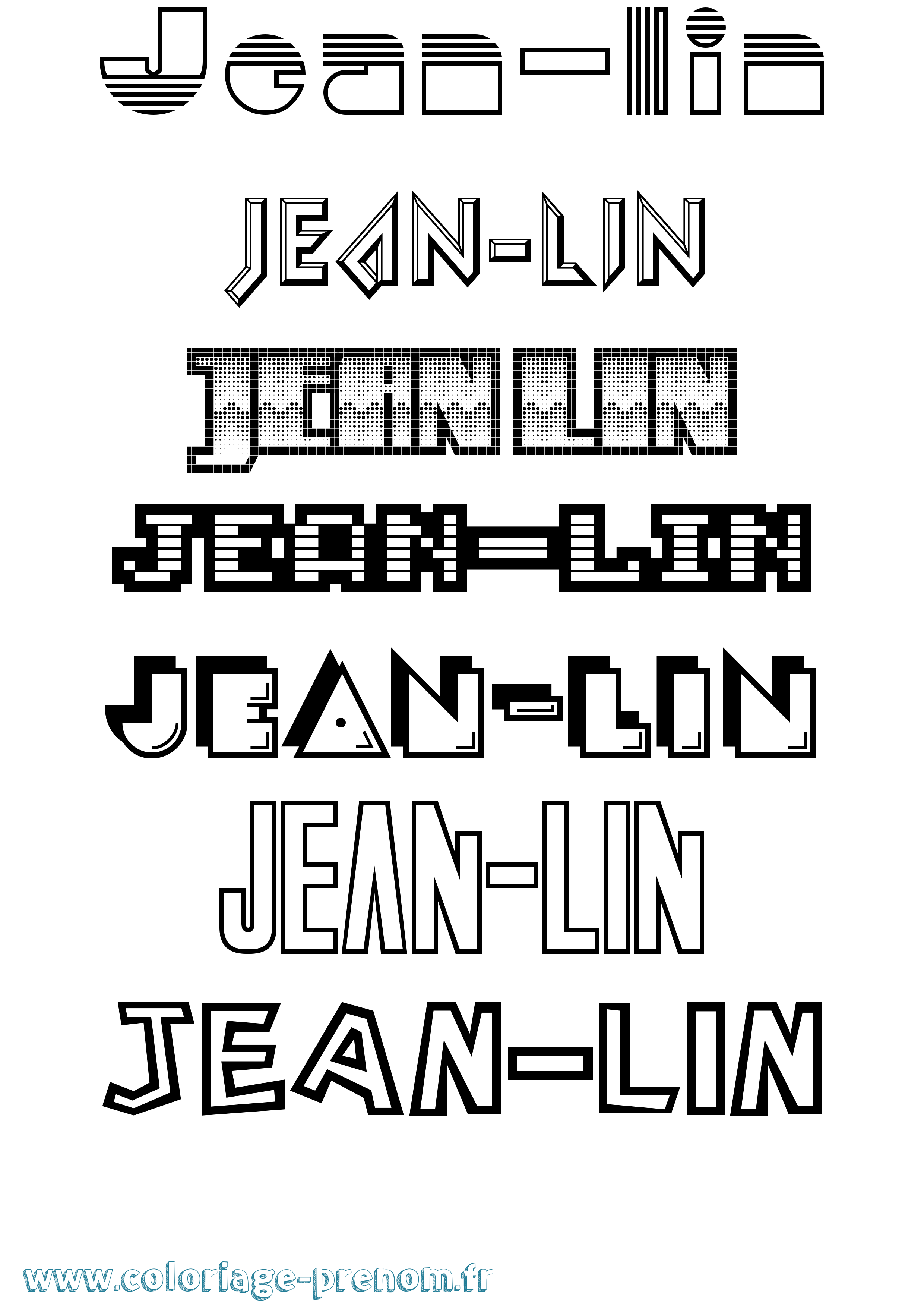 Coloriage Jean-Lin Jeux Vidéos Coloriage prénom Jean-Lin Jeux Vidéos