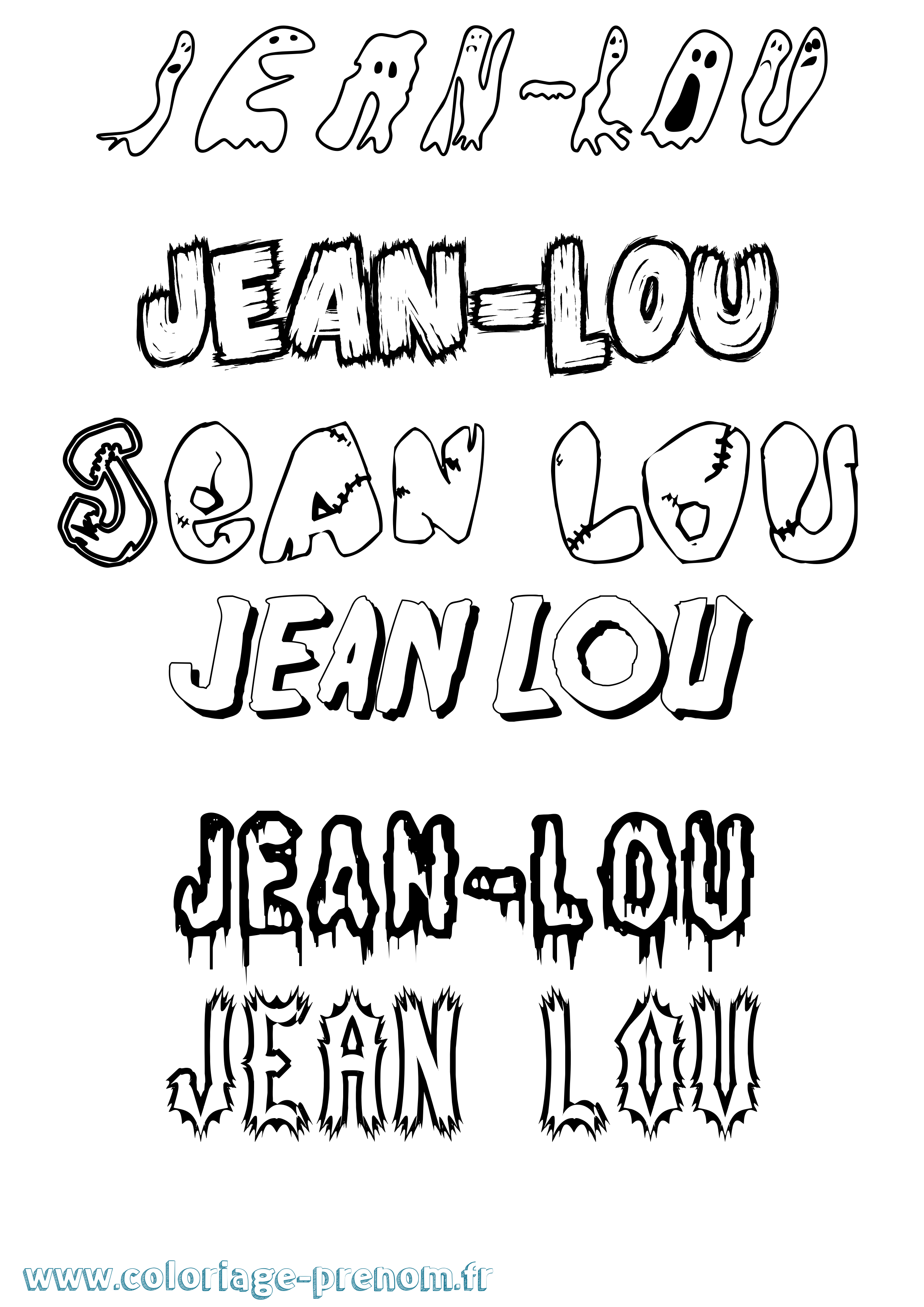 Coloriage Jean-Lou Frisson Coloriage prénom Jean-Lou Frisson