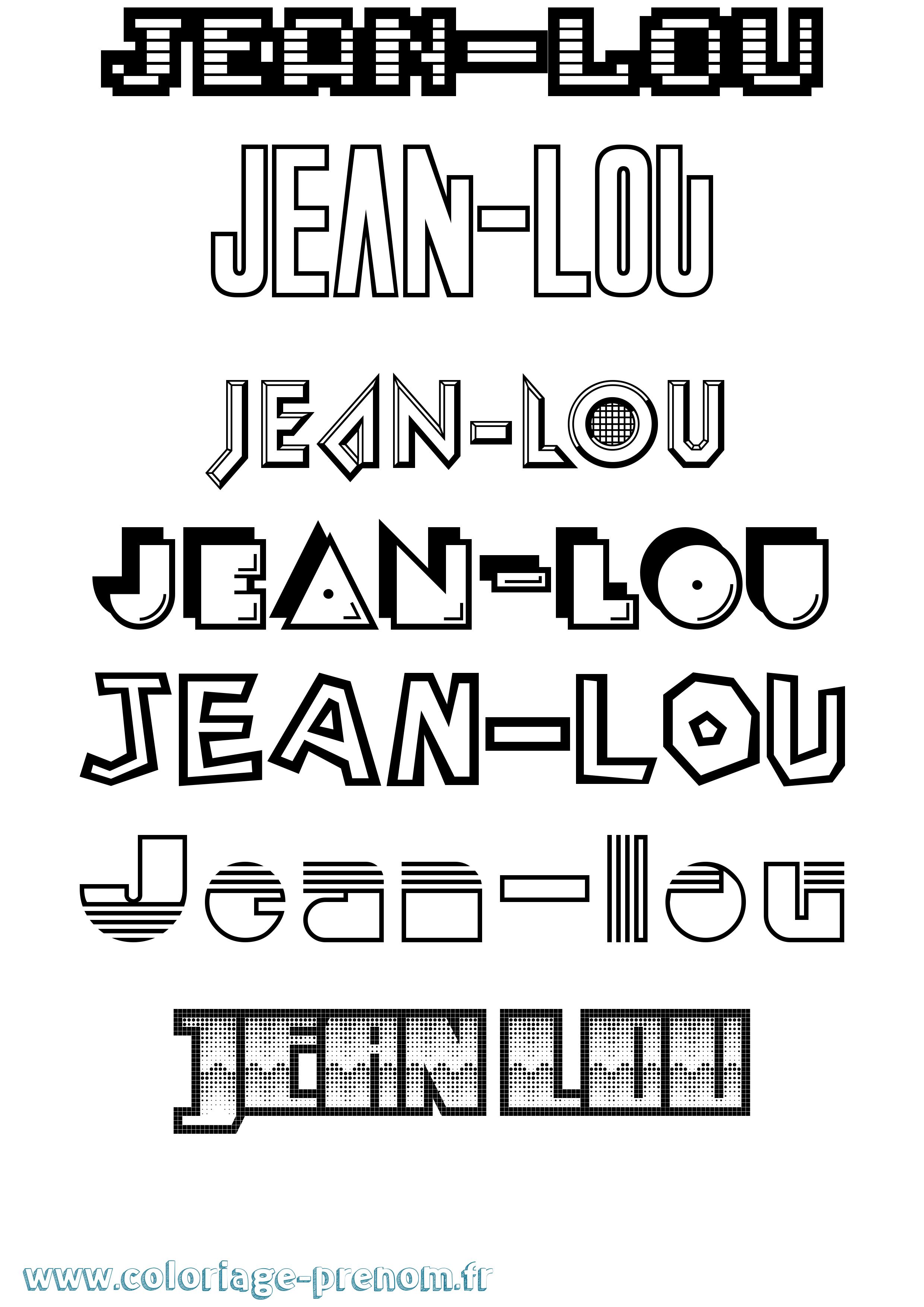 Coloriage Jean-Lou Jeux Vidéos Coloriage prénom Jean-Lou Jeux Vidéos