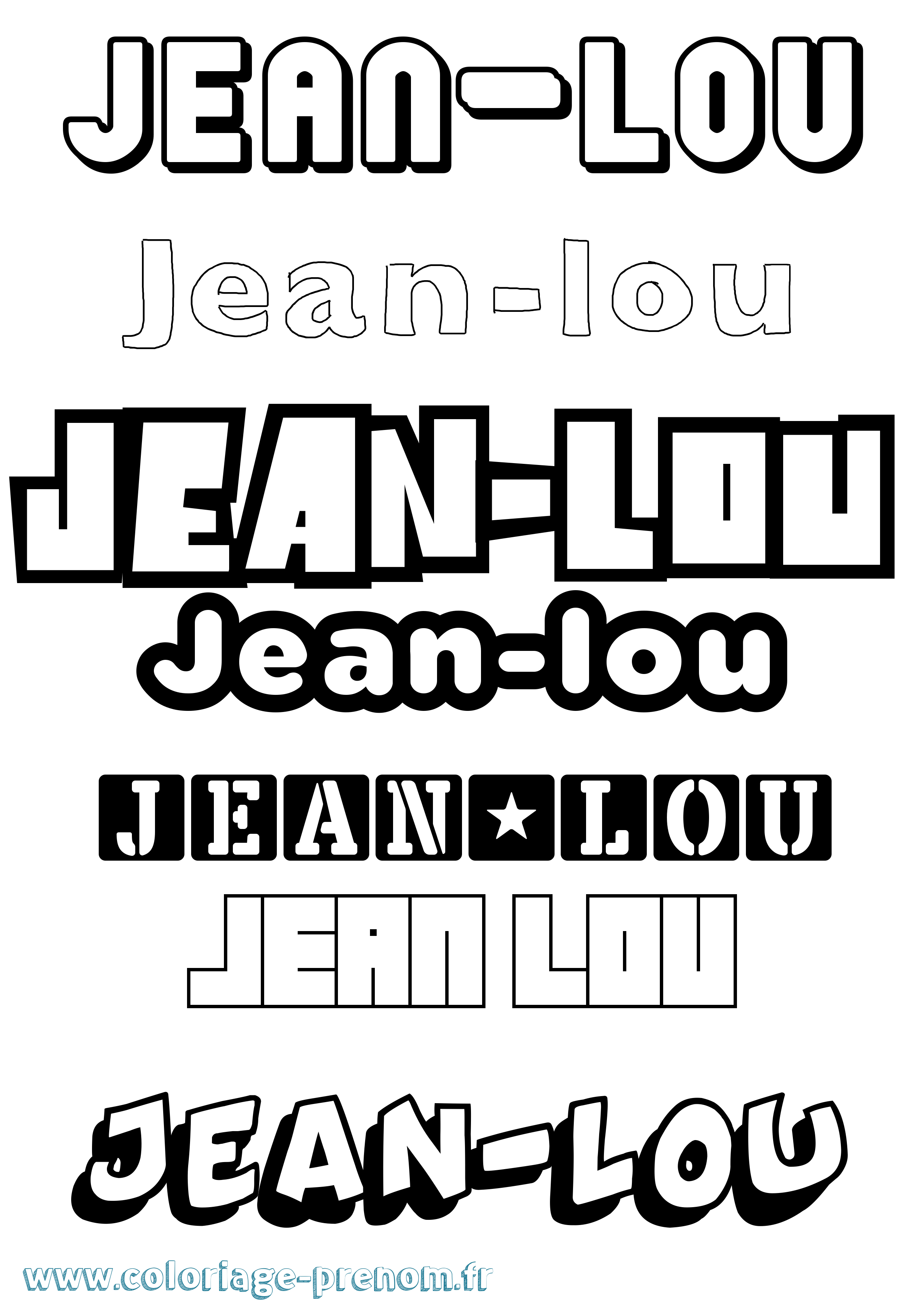 Coloriage Jean-Lou Simple Coloriage prénom Jean-Lou Simple