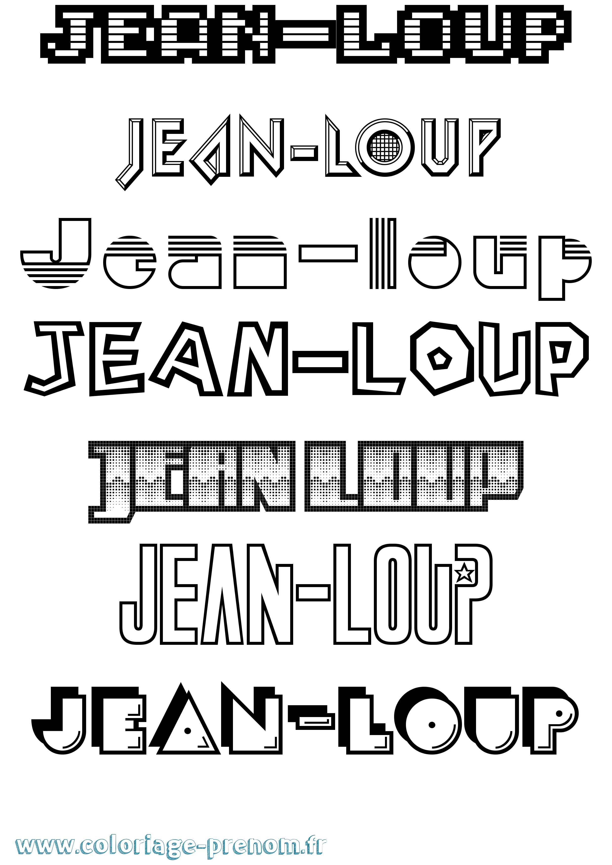 Coloriage Jean-Loup Jeux Vidéos Coloriage prénom Jean-Loup Jeux Vidéos
