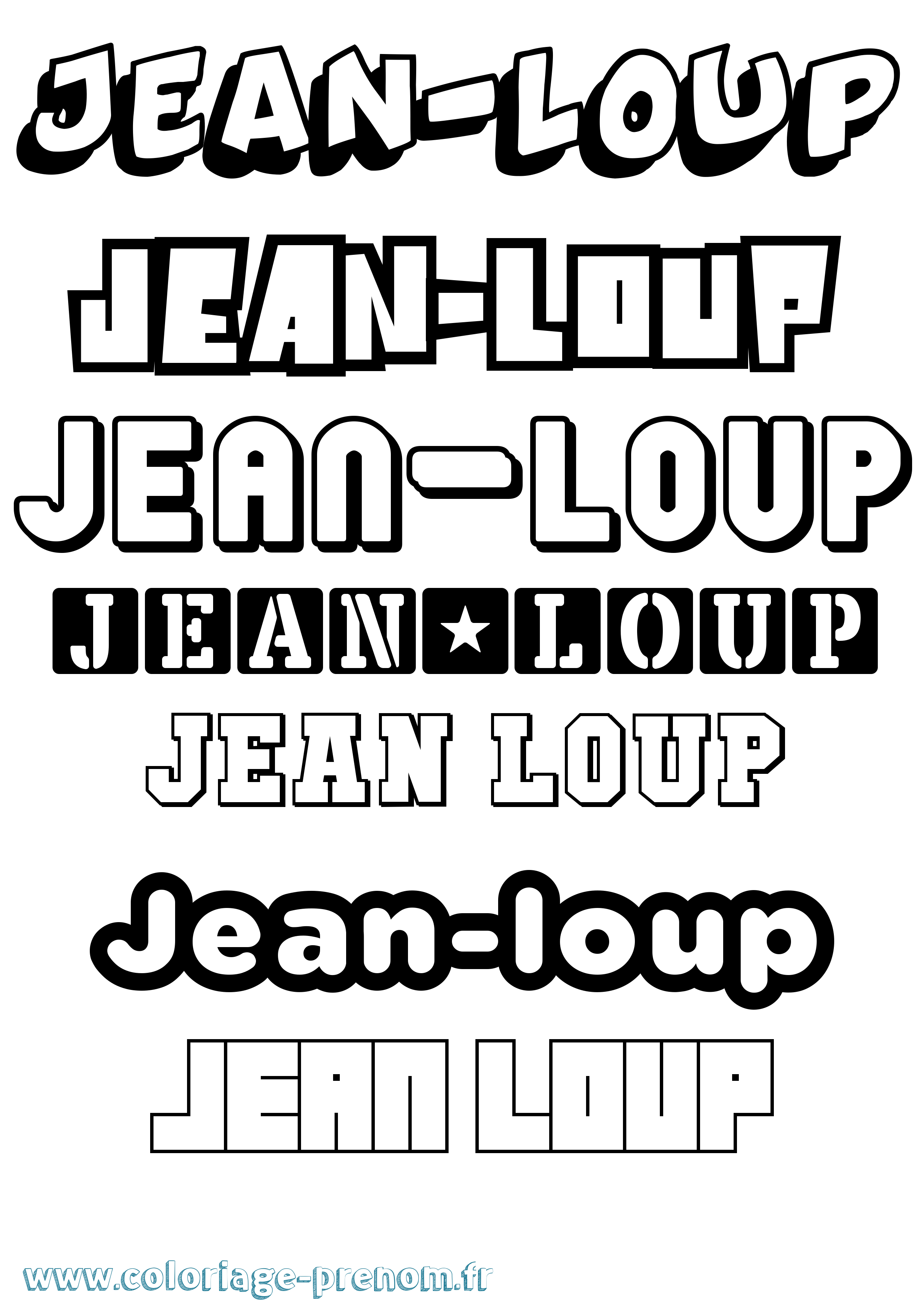Coloriage Jean-Loup Simple Coloriage prénom Jean-Loup Simple