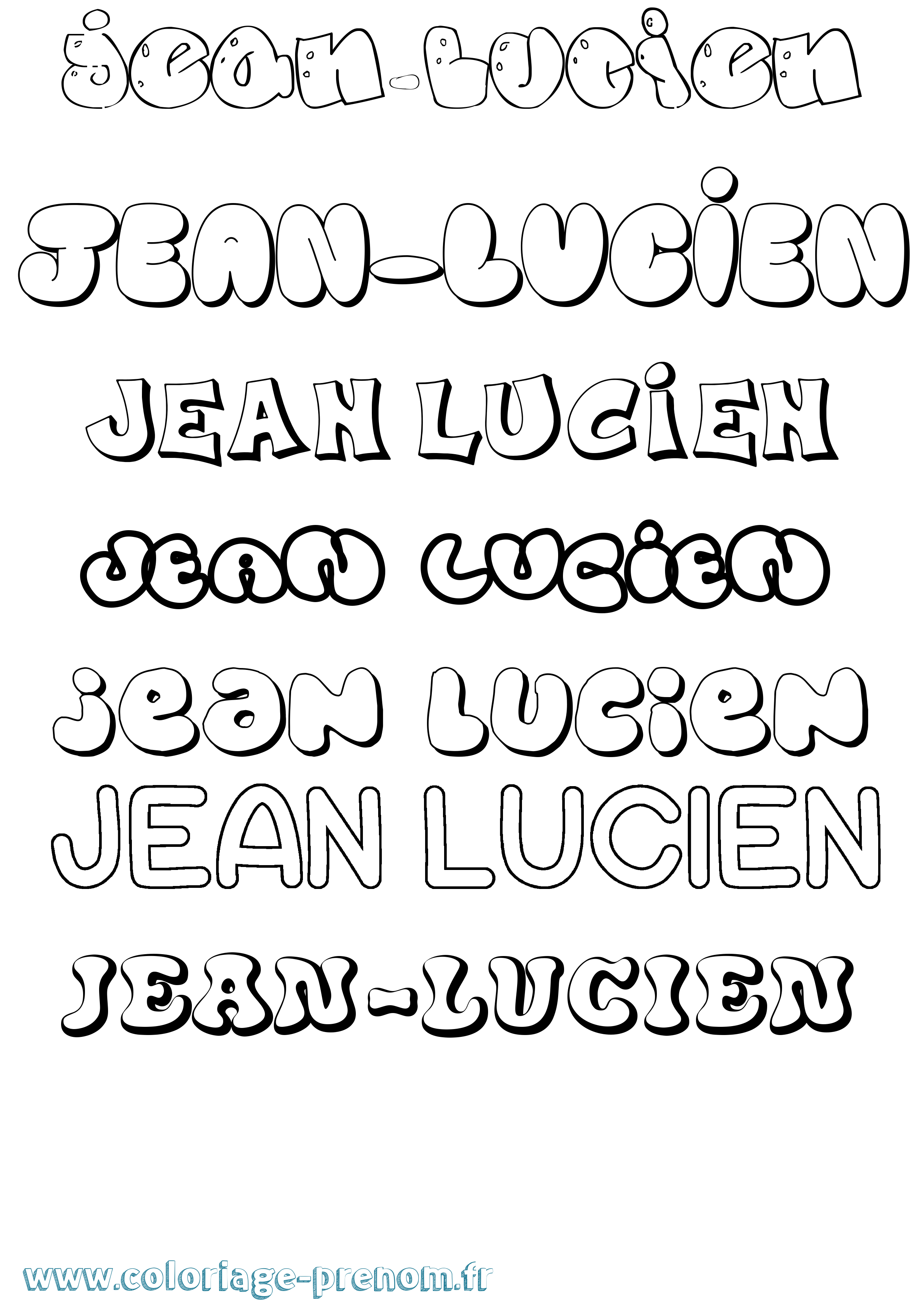 Coloriage Jean-Lucien Bubble Coloriage prénom Jean-Lucien Bubble