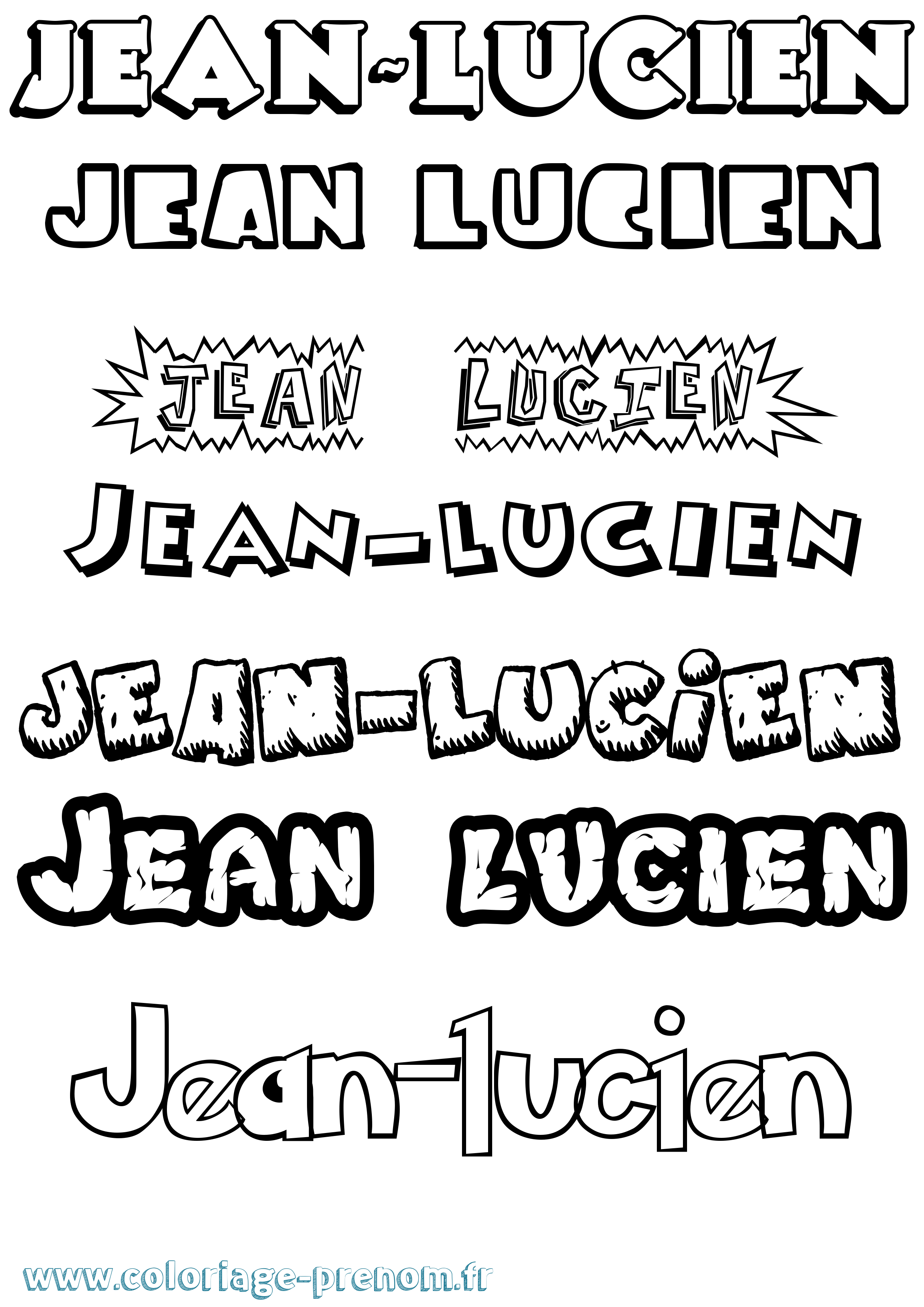 Coloriage Jean-Lucien Dessin Animé Coloriage prénom Jean-Lucien Dessin Animé