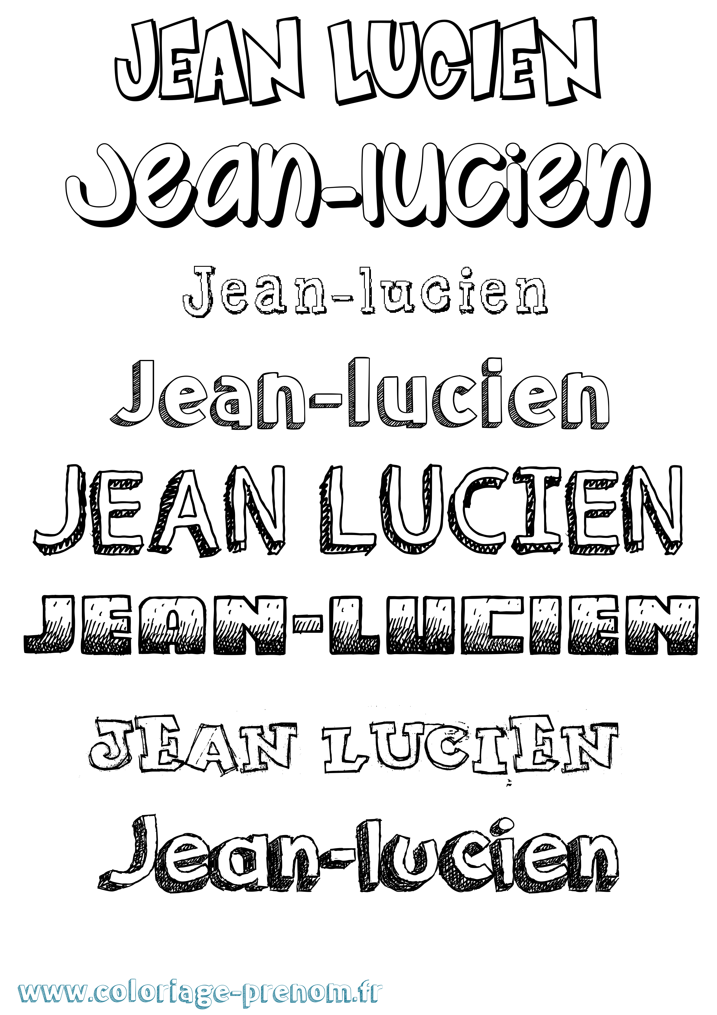 Coloriage Jean-Lucien Dessiné Coloriage prénom Jean-Lucien Dessiné
