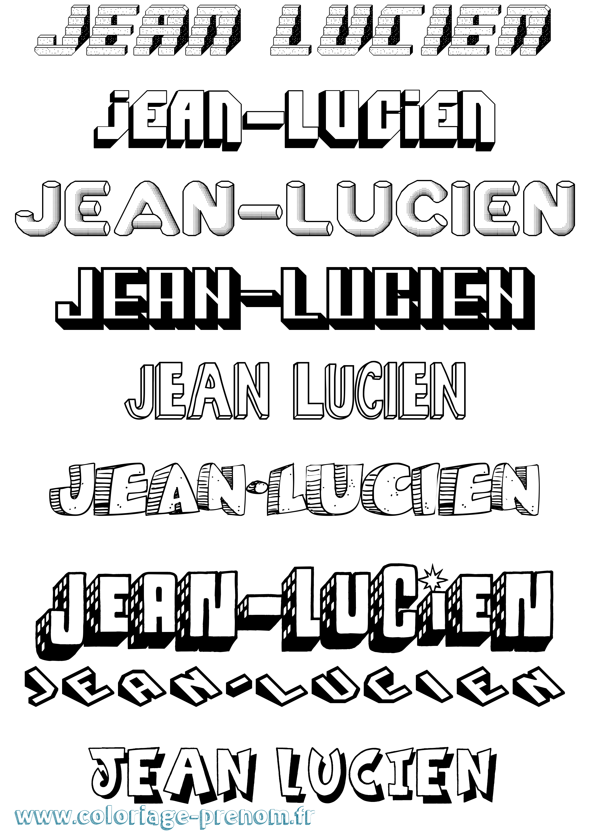 Coloriage Jean-Lucien Effet 3D Coloriage prénom Jean-Lucien Effet 3D