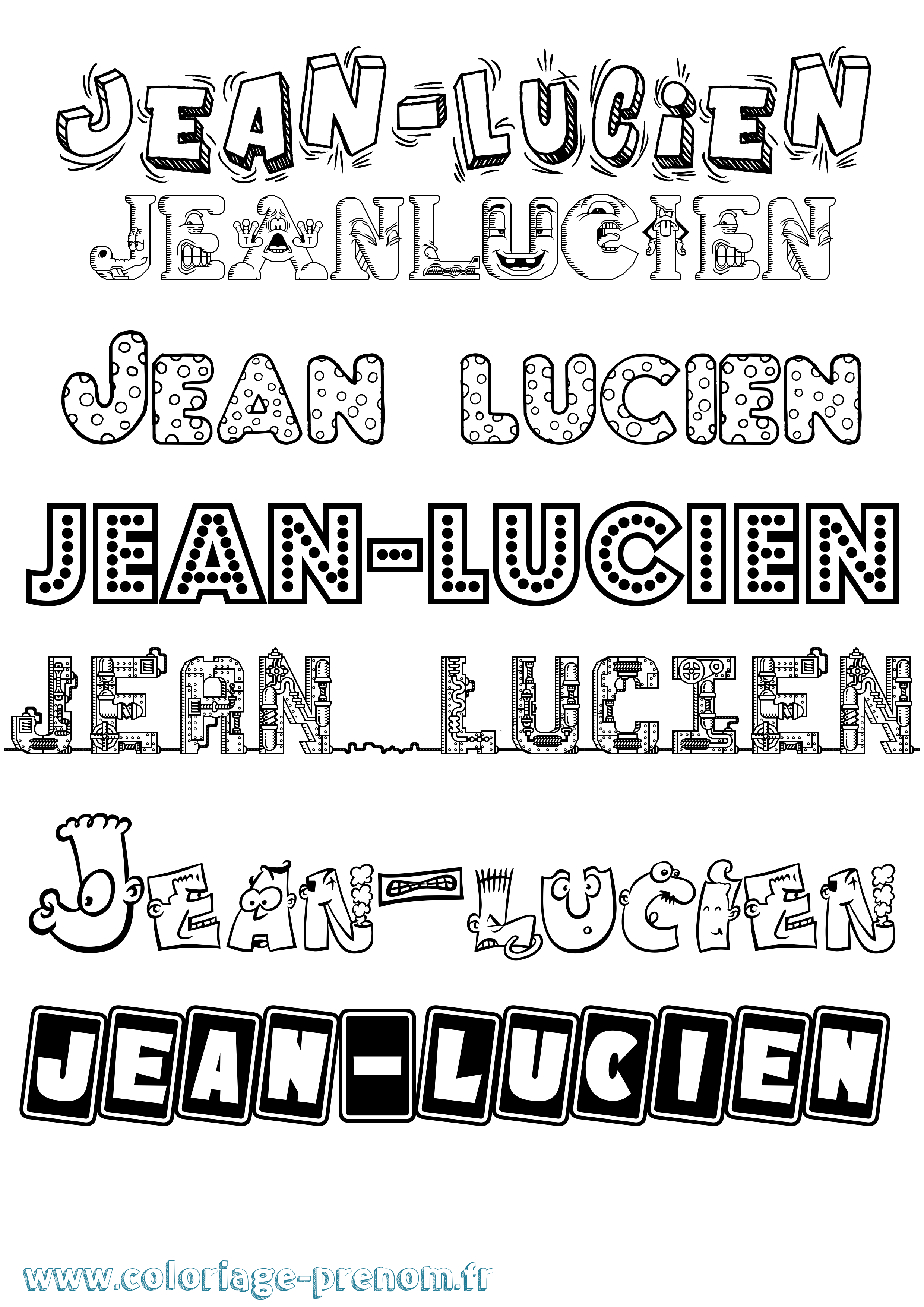 Coloriage Jean-Lucien Fun Coloriage prénom Jean-Lucien Fun