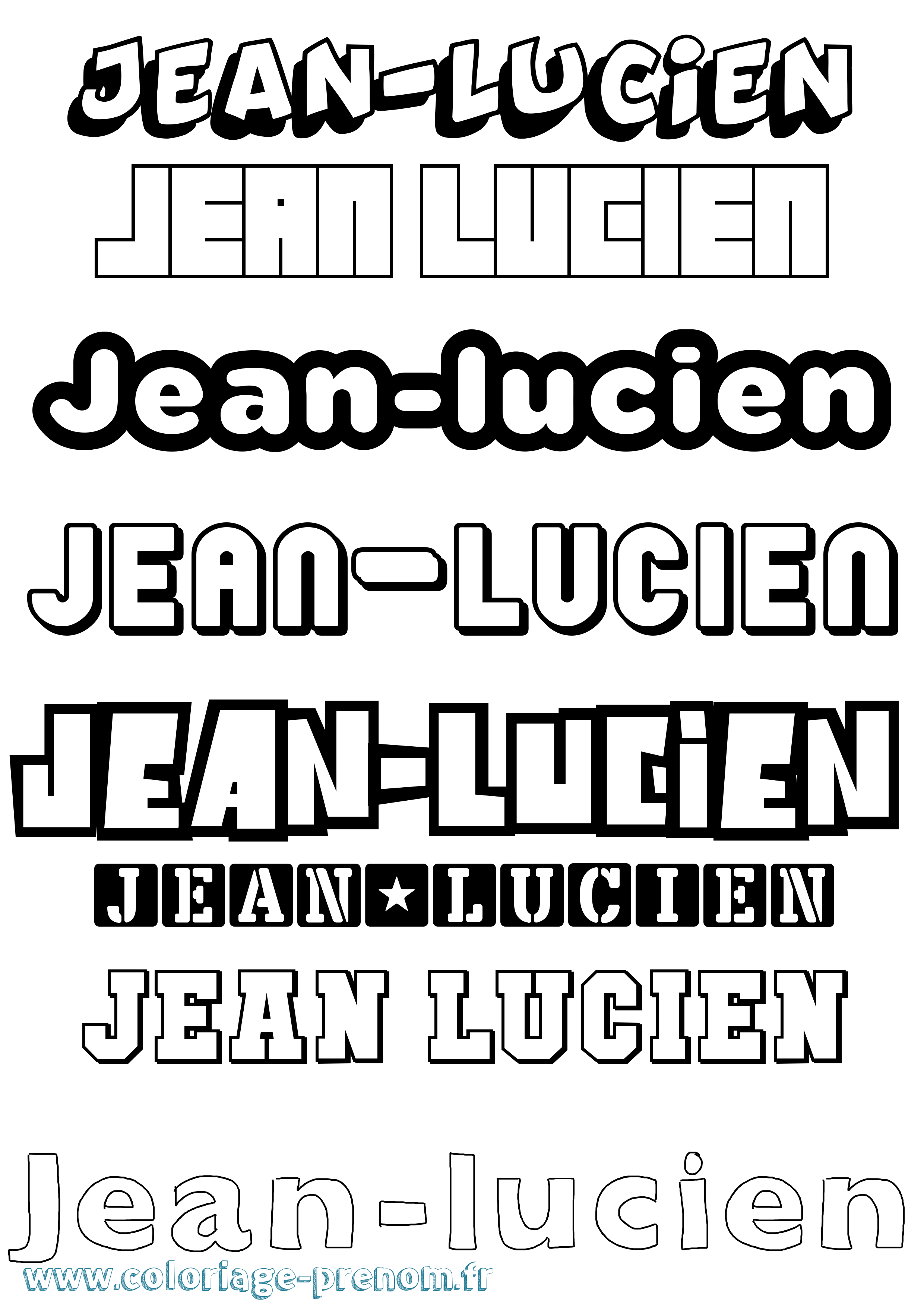 Coloriage Jean-Lucien Simple Coloriage prénom Jean-Lucien Simple