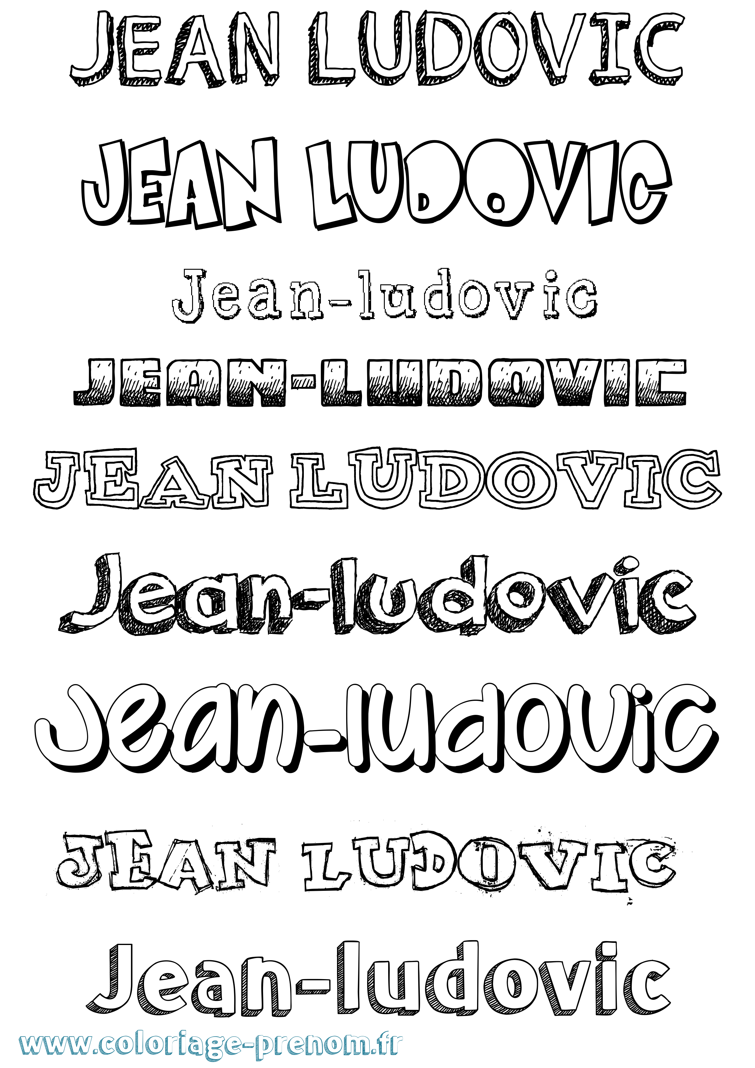 Coloriage Jean-Ludovic Dessiné Coloriage prénom Jean-Ludovic Dessiné