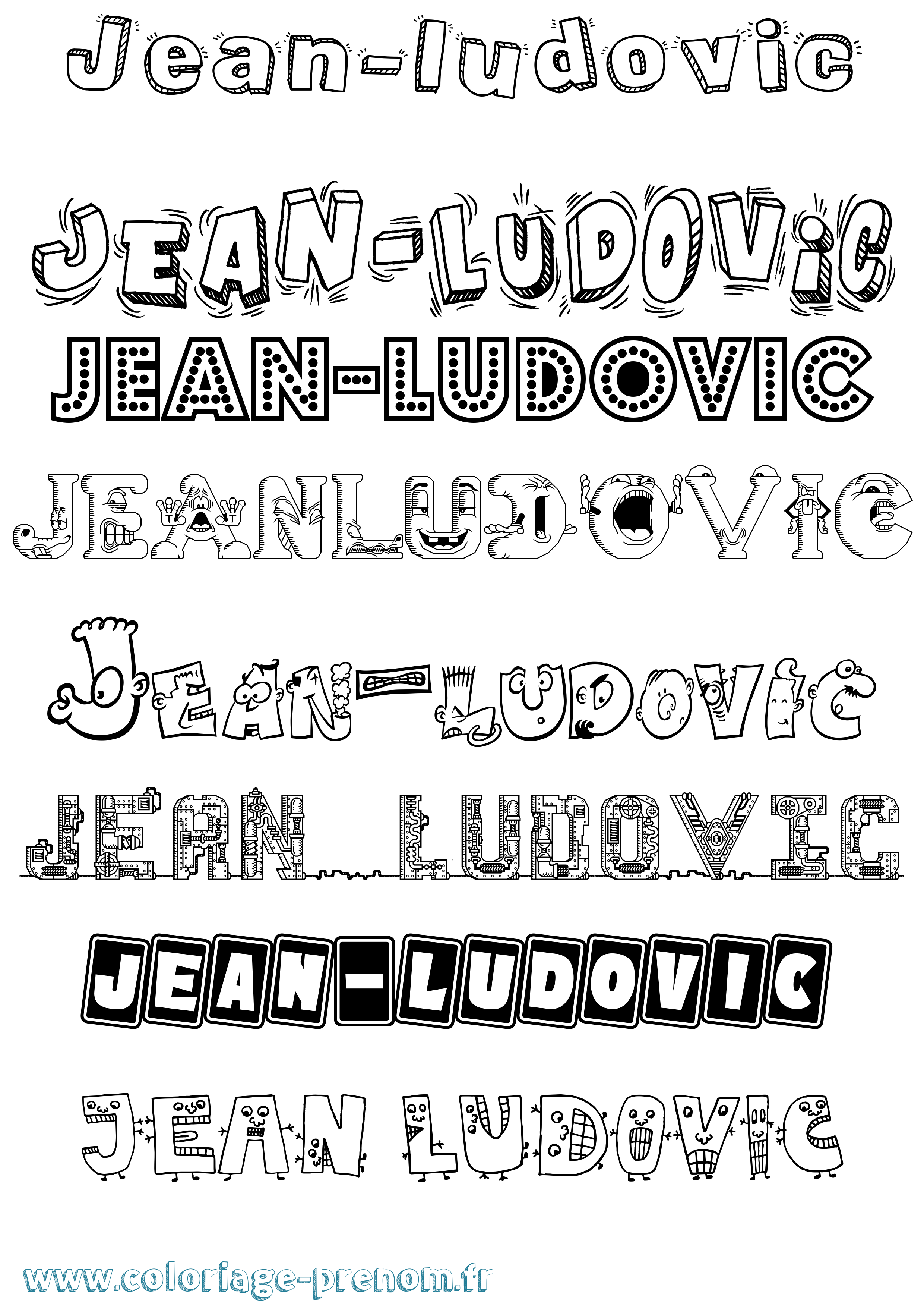 Coloriage Jean-Ludovic Fun Coloriage prénom Jean-Ludovic Fun