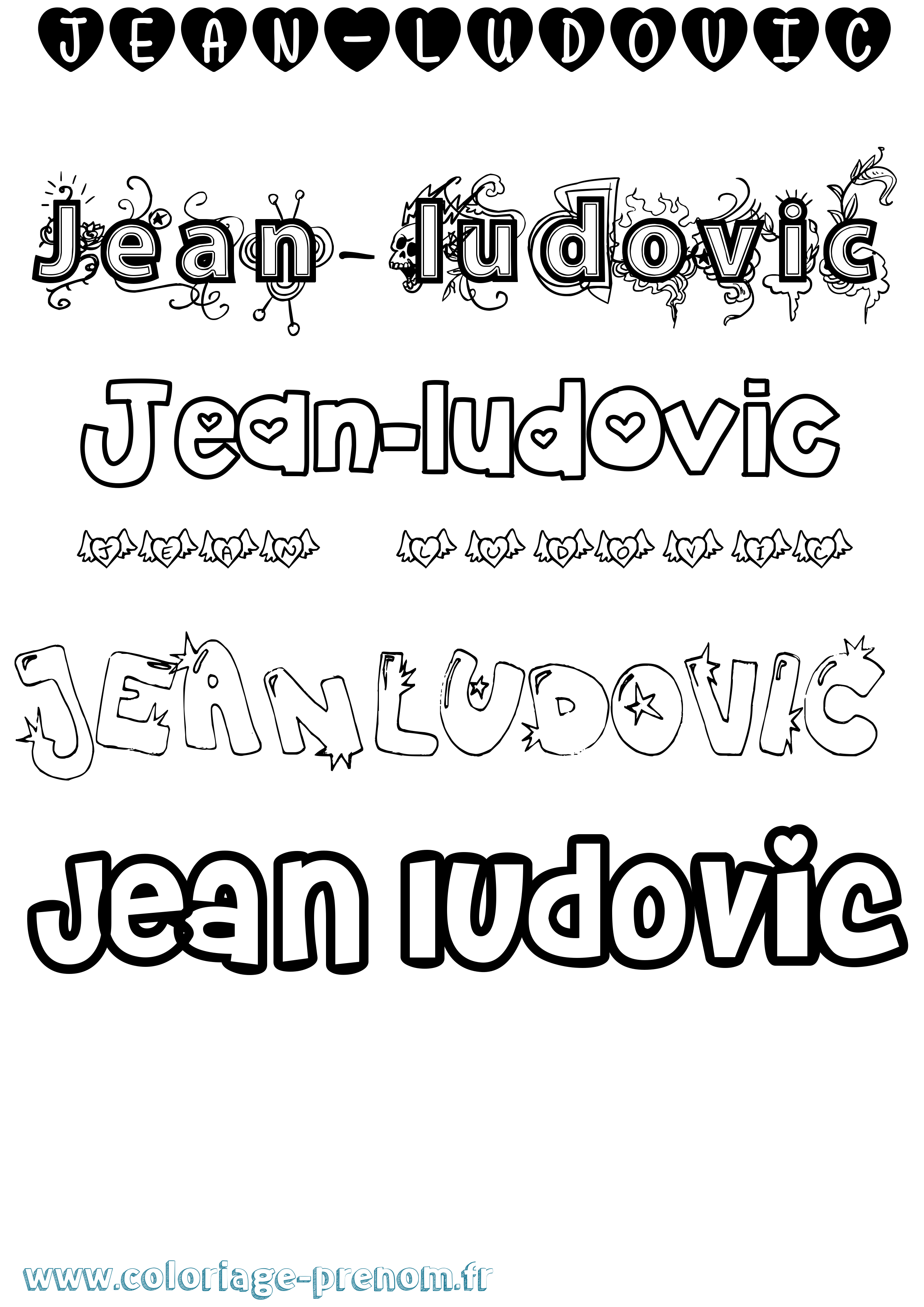 Coloriage Jean-Ludovic Girly Coloriage prénom Jean-Ludovic Girly