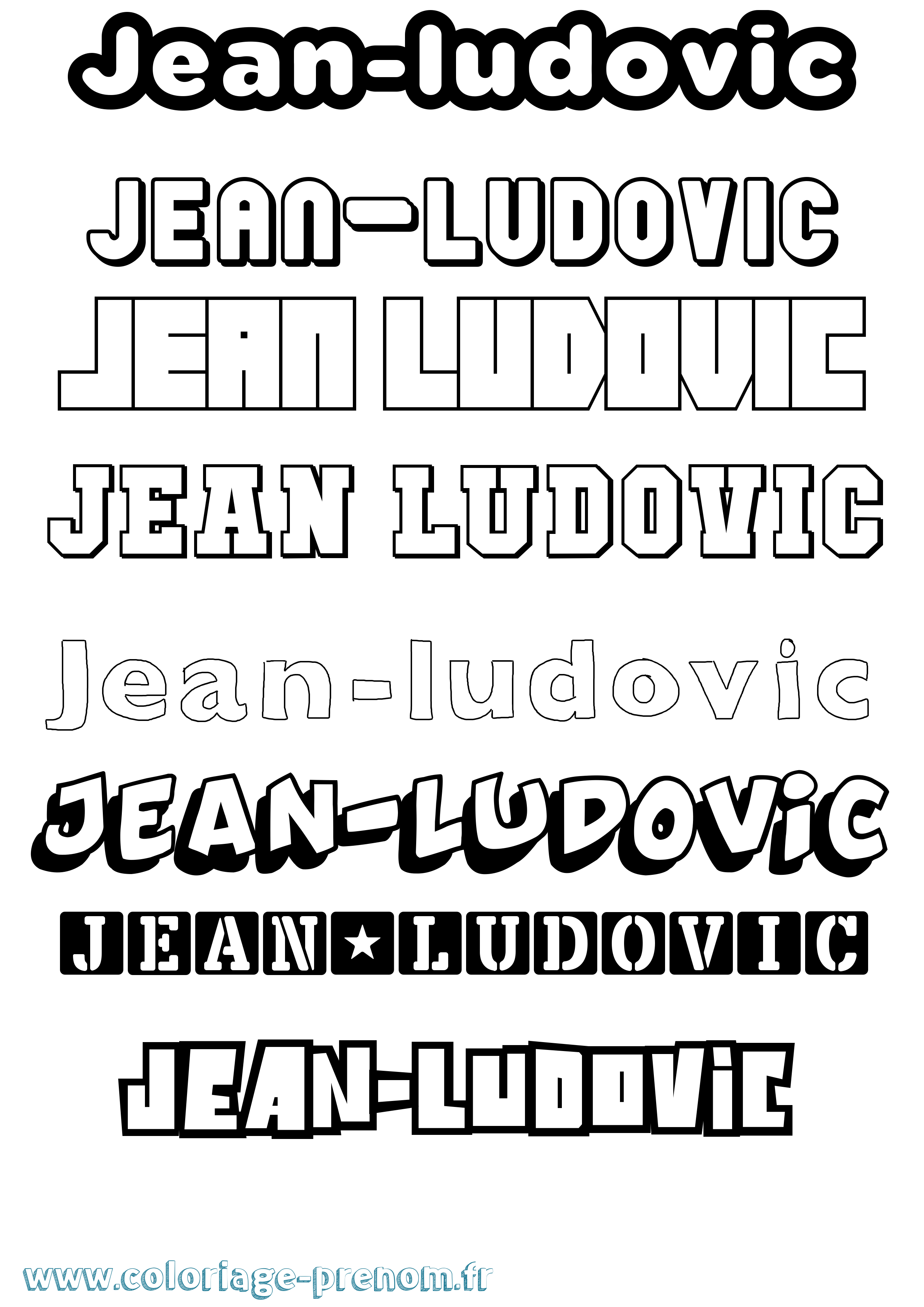 Coloriage Jean-Ludovic Simple Coloriage prénom Jean-Ludovic Simple