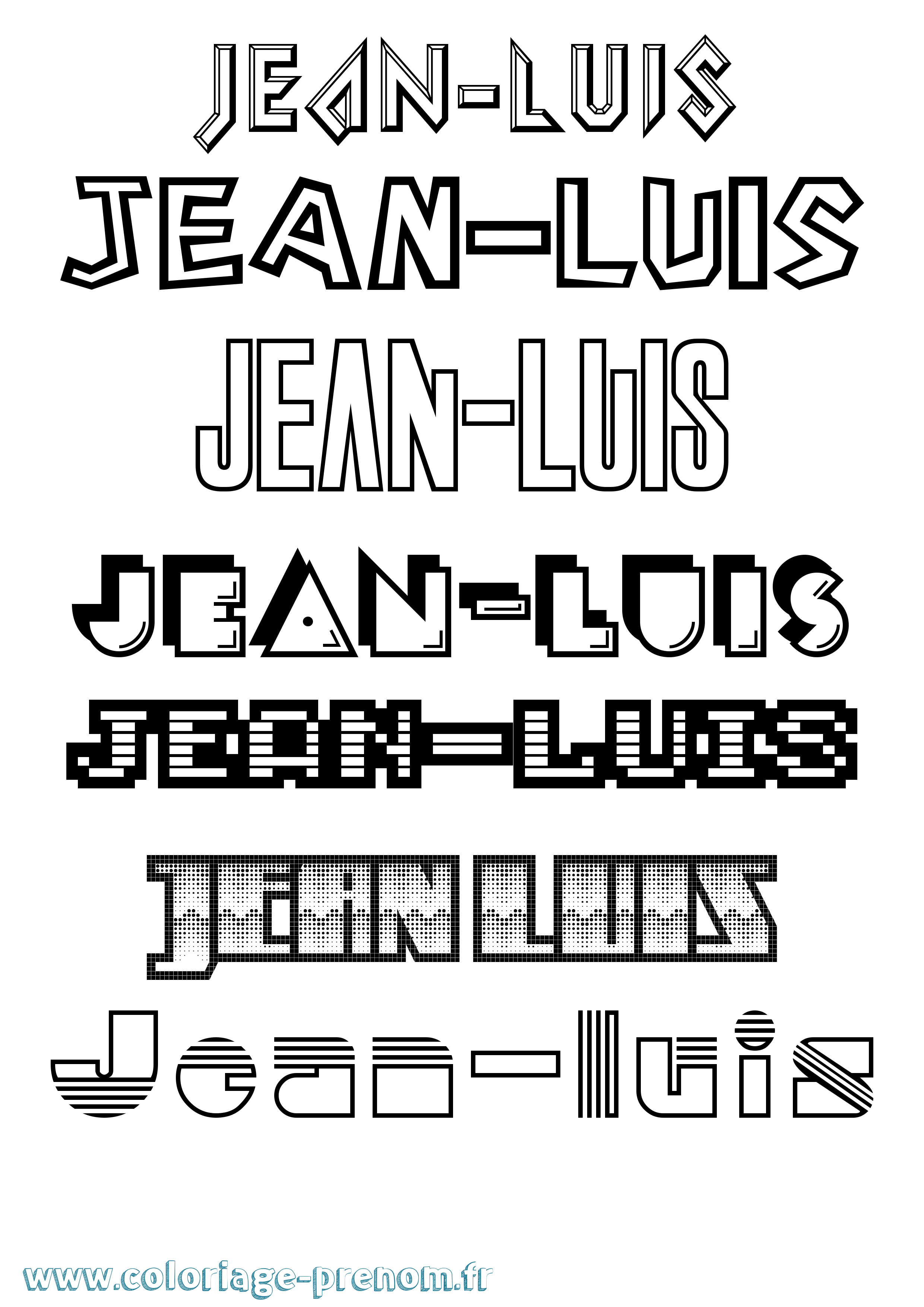 Coloriage Jean-Luis Jeux Vidéos Coloriage prénom Jean-Luis Jeux Vidéos