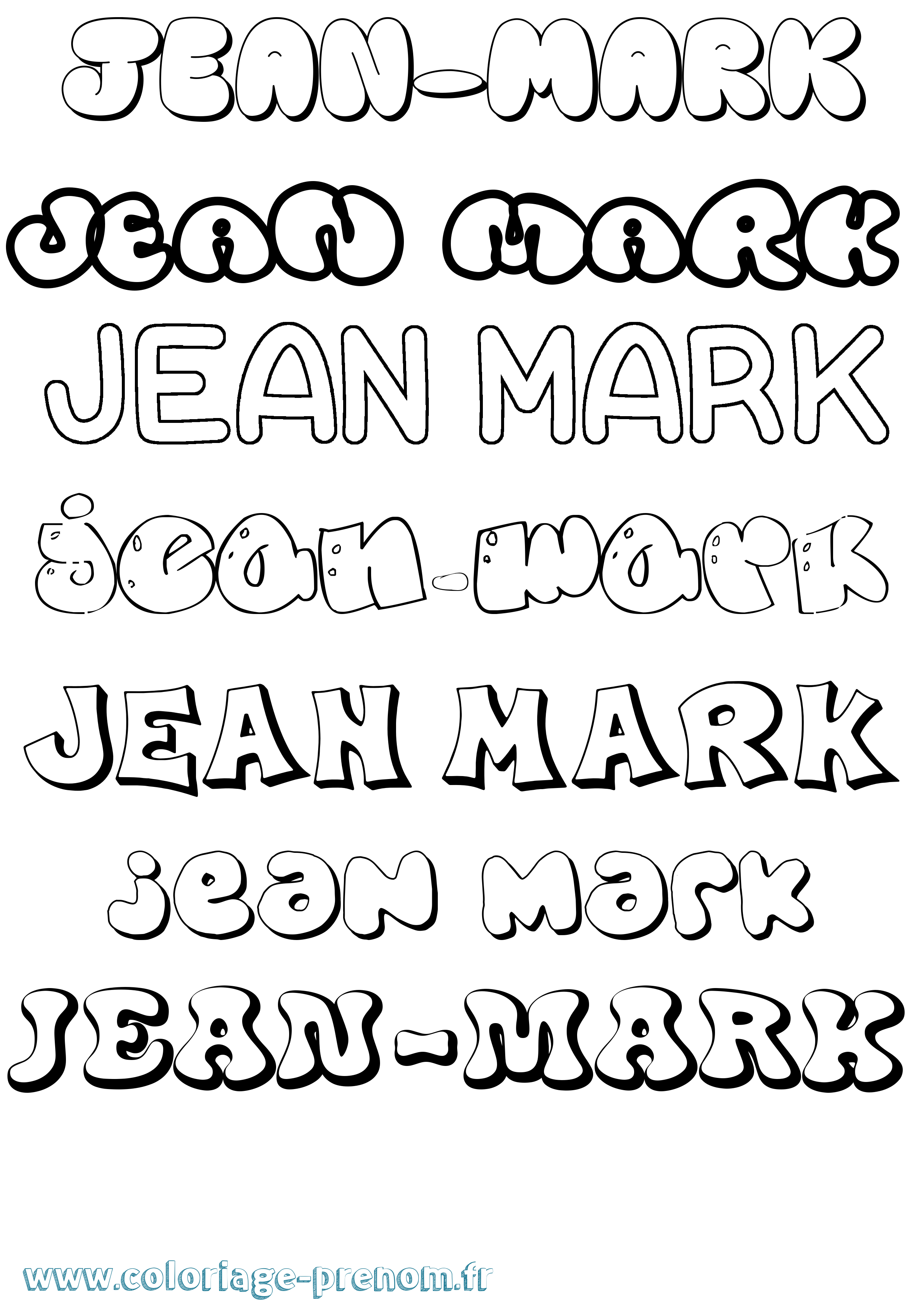 Coloriage Jean-Mark Bubble Coloriage prénom Jean-Mark Bubble
