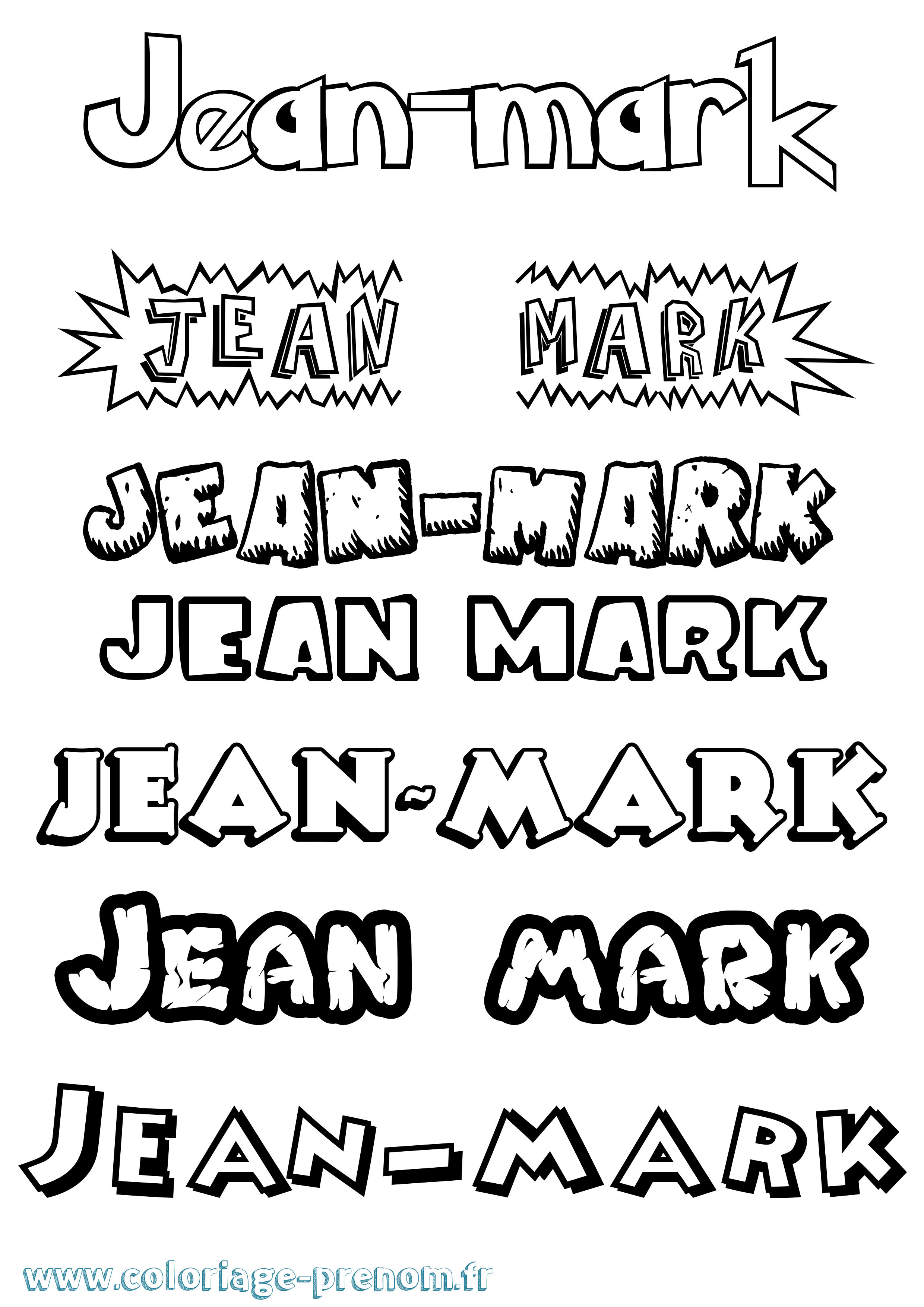 Coloriage Jean-Mark Dessin Animé Coloriage prénom Jean-Mark Dessin Animé