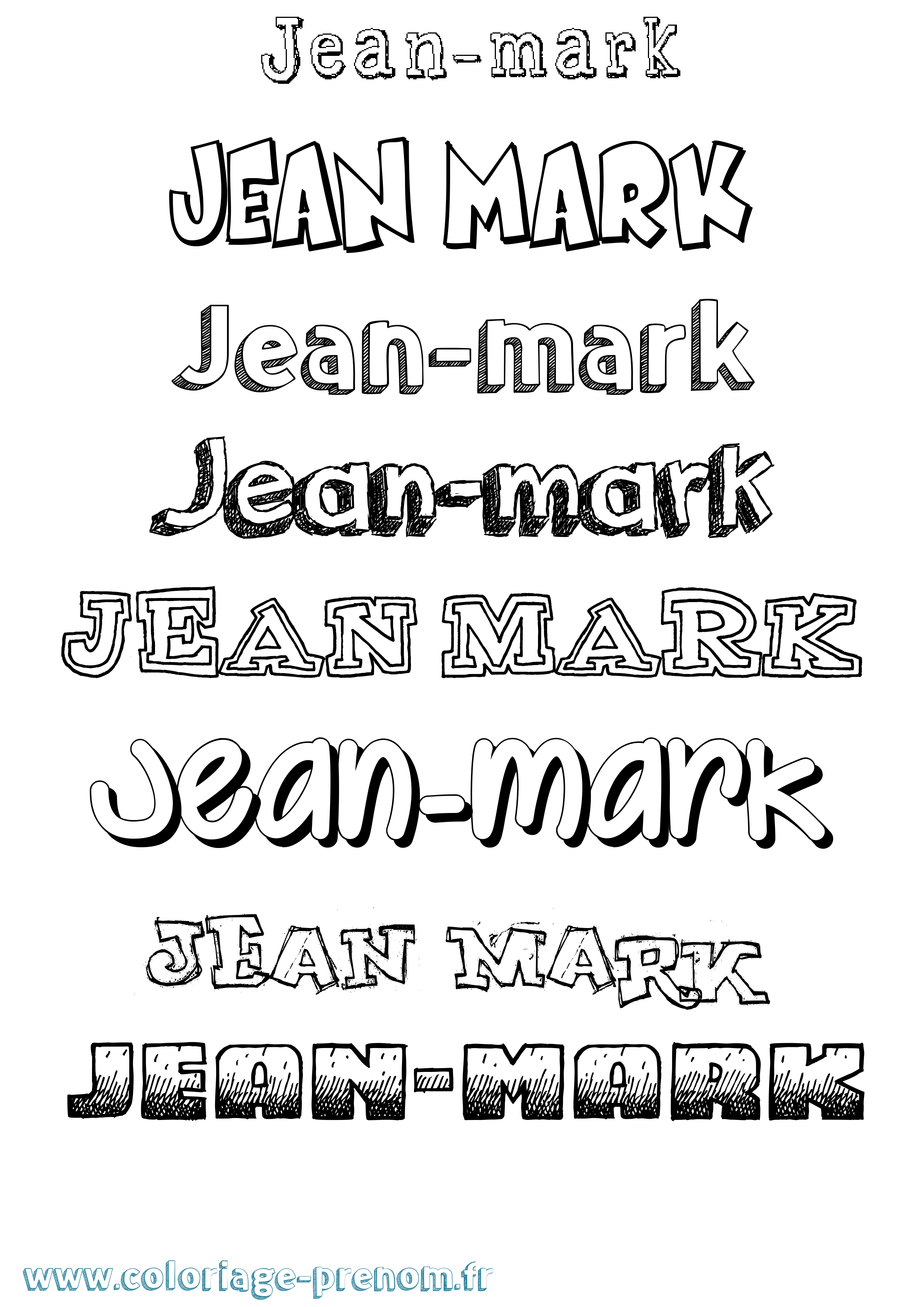 Coloriage Jean-Mark Dessiné Coloriage prénom Jean-Mark Dessiné