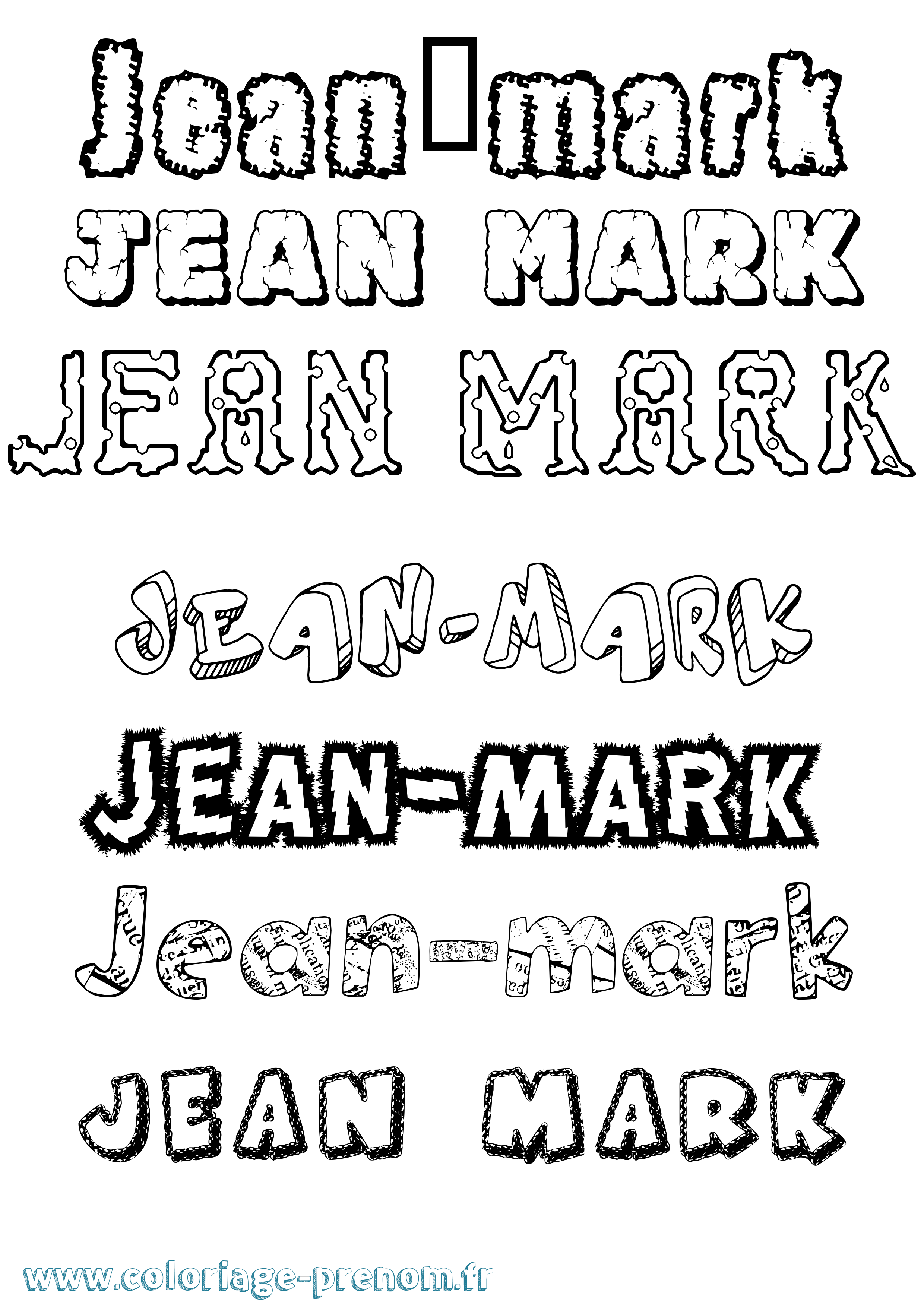 Coloriage Jean-Mark Destructuré Coloriage prénom Jean-Mark Destructuré