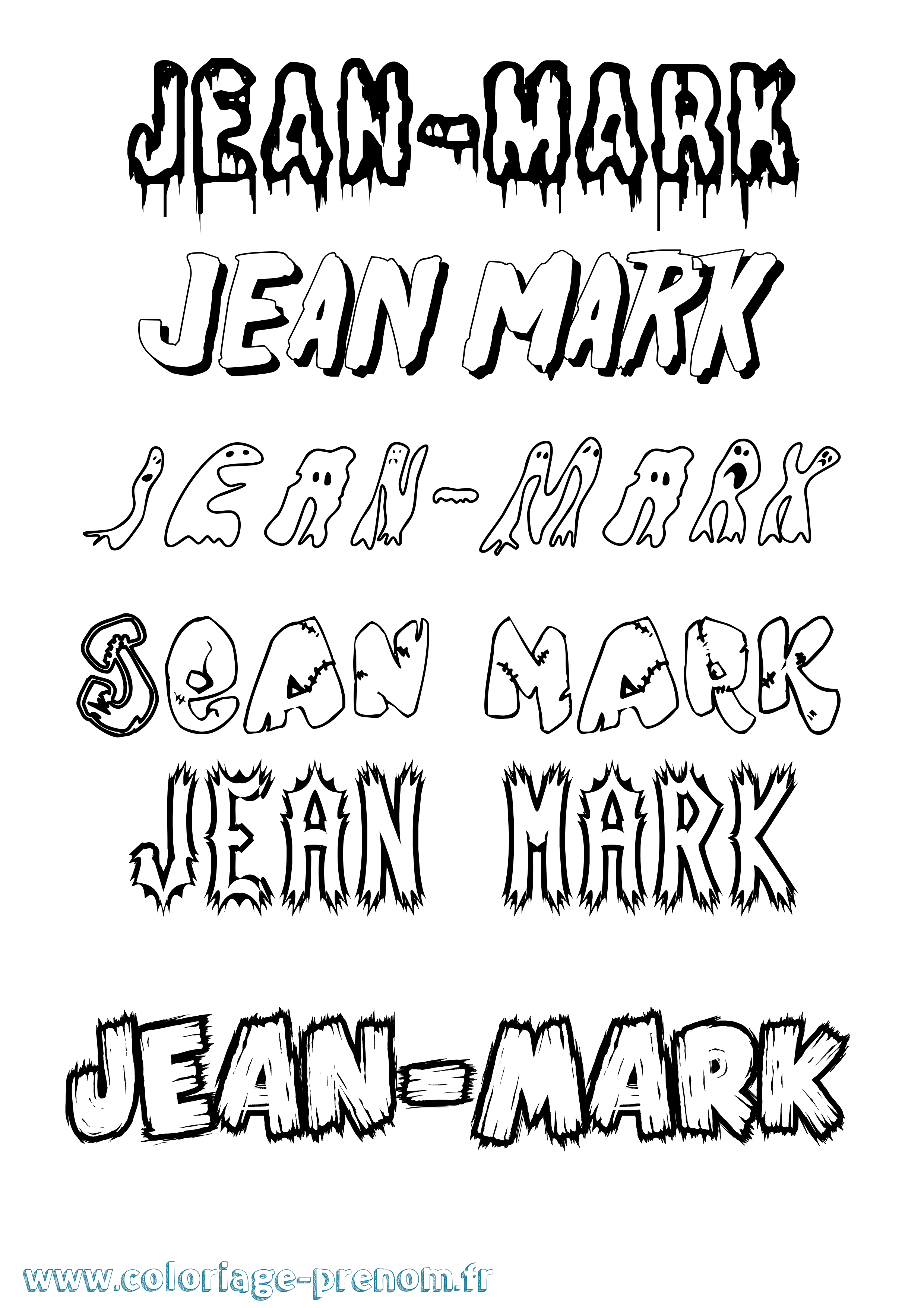 Coloriage Jean-Mark Frisson Coloriage prénom Jean-Mark Frisson