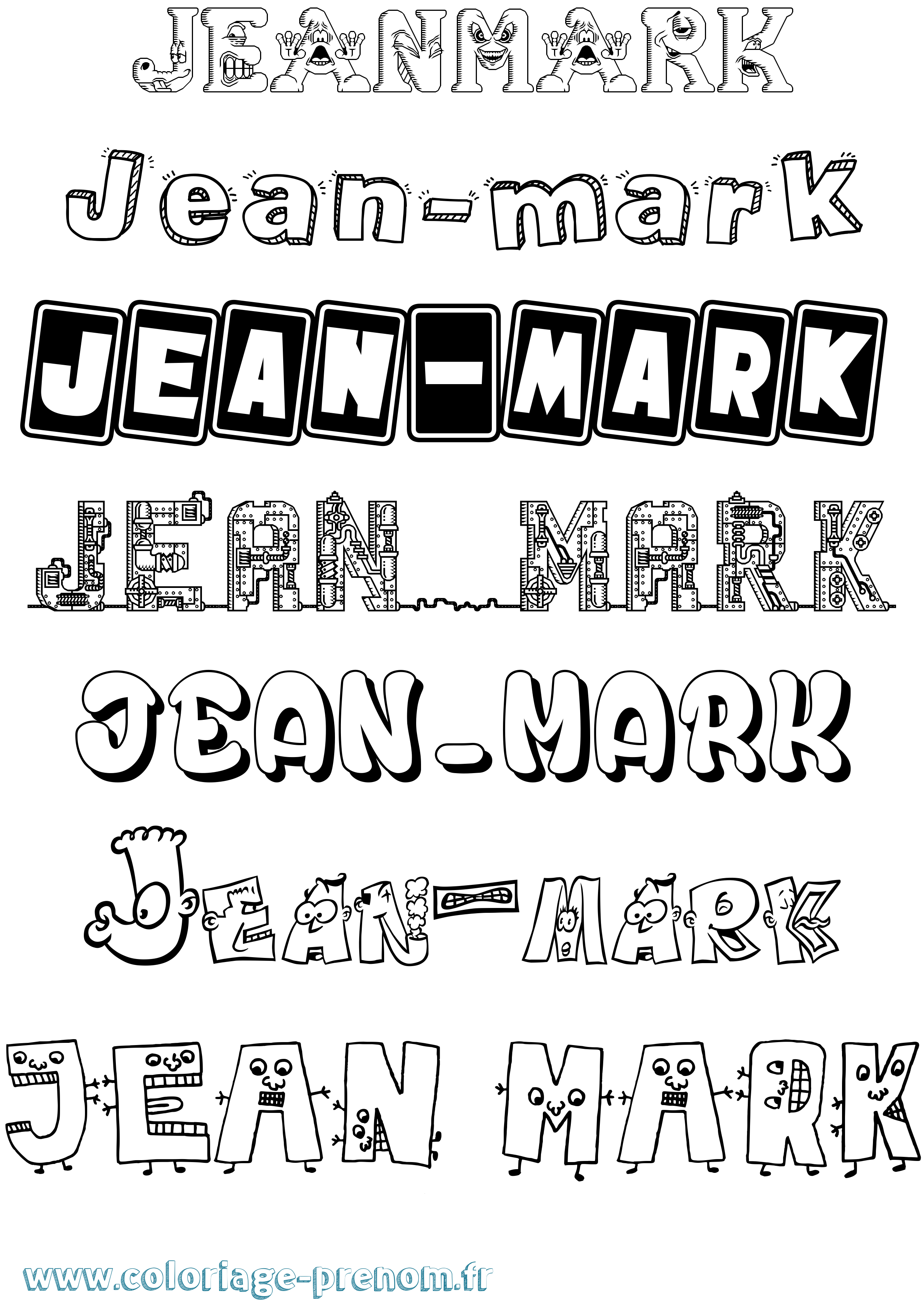 Coloriage Jean-Mark Fun Coloriage prénom Jean-Mark Fun
