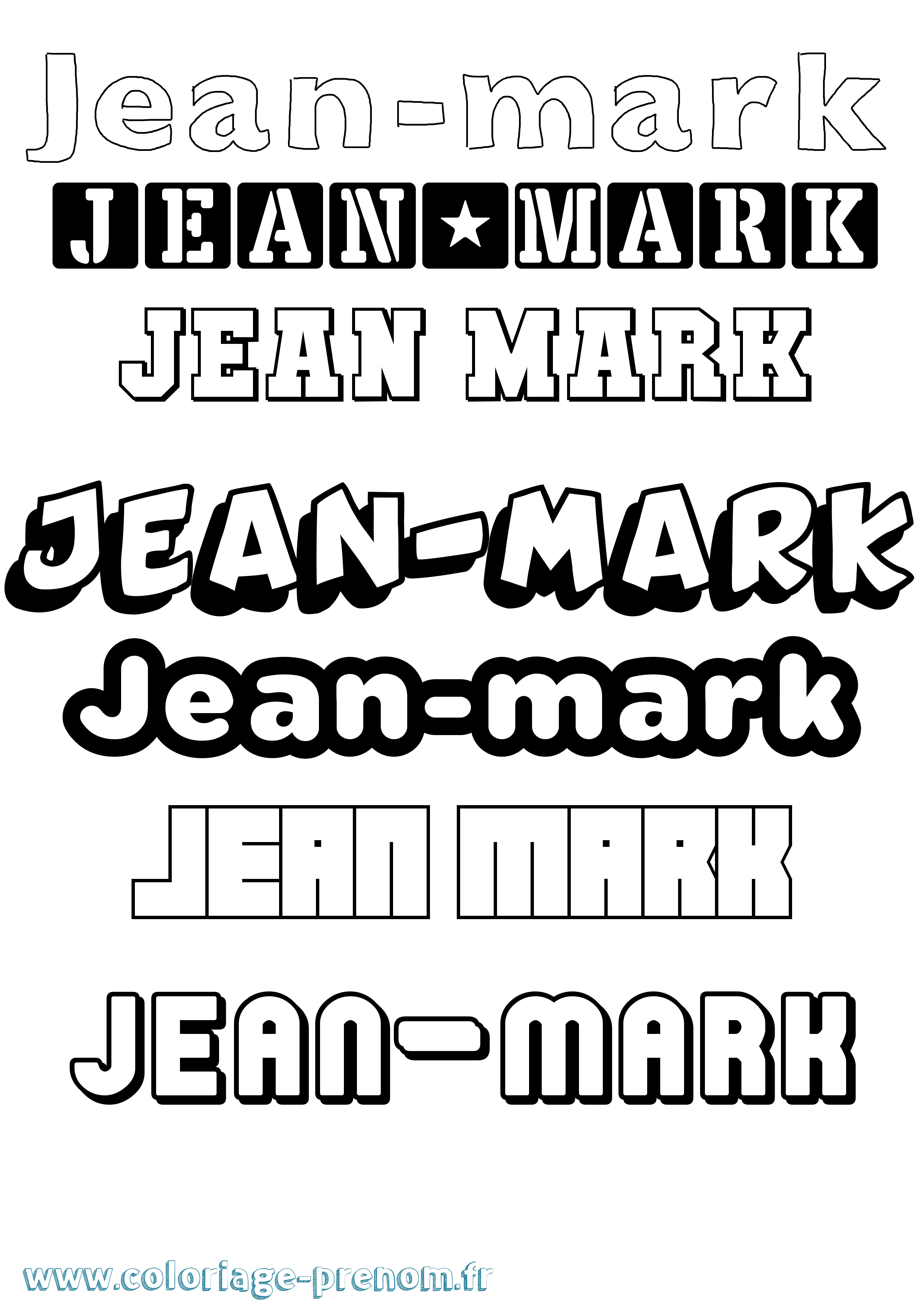 Coloriage Jean-Mark Simple Coloriage prénom Jean-Mark Simple