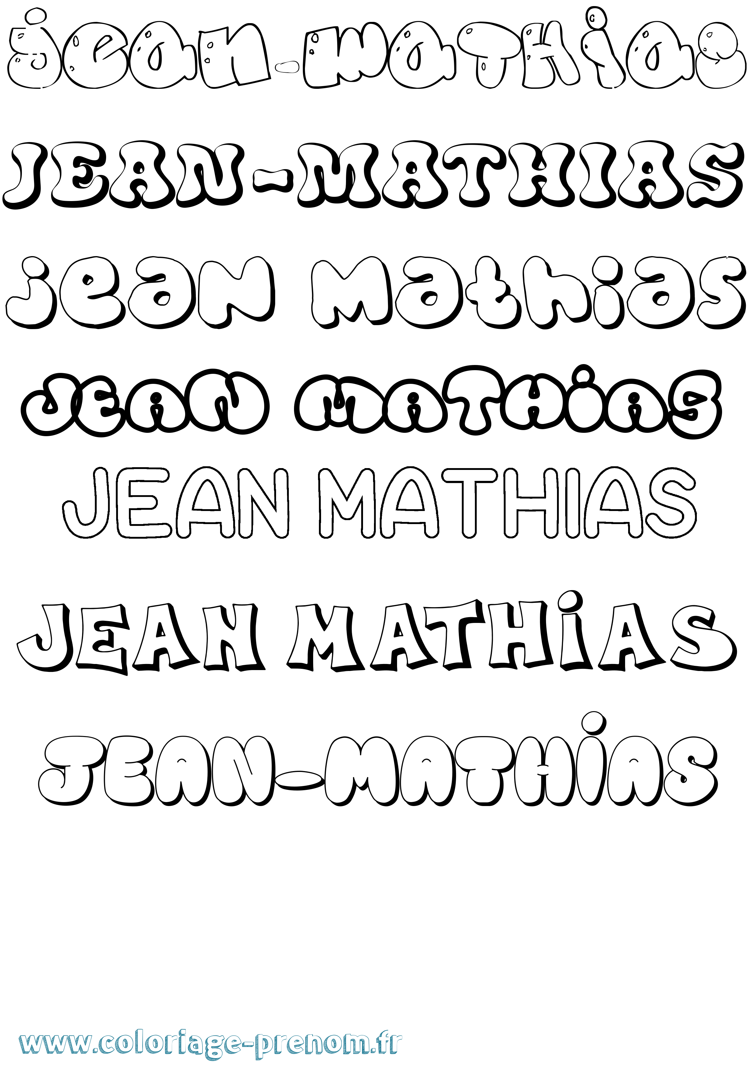 Coloriage Jean-Mathias Bubble Coloriage prénom Jean-Mathias Bubble