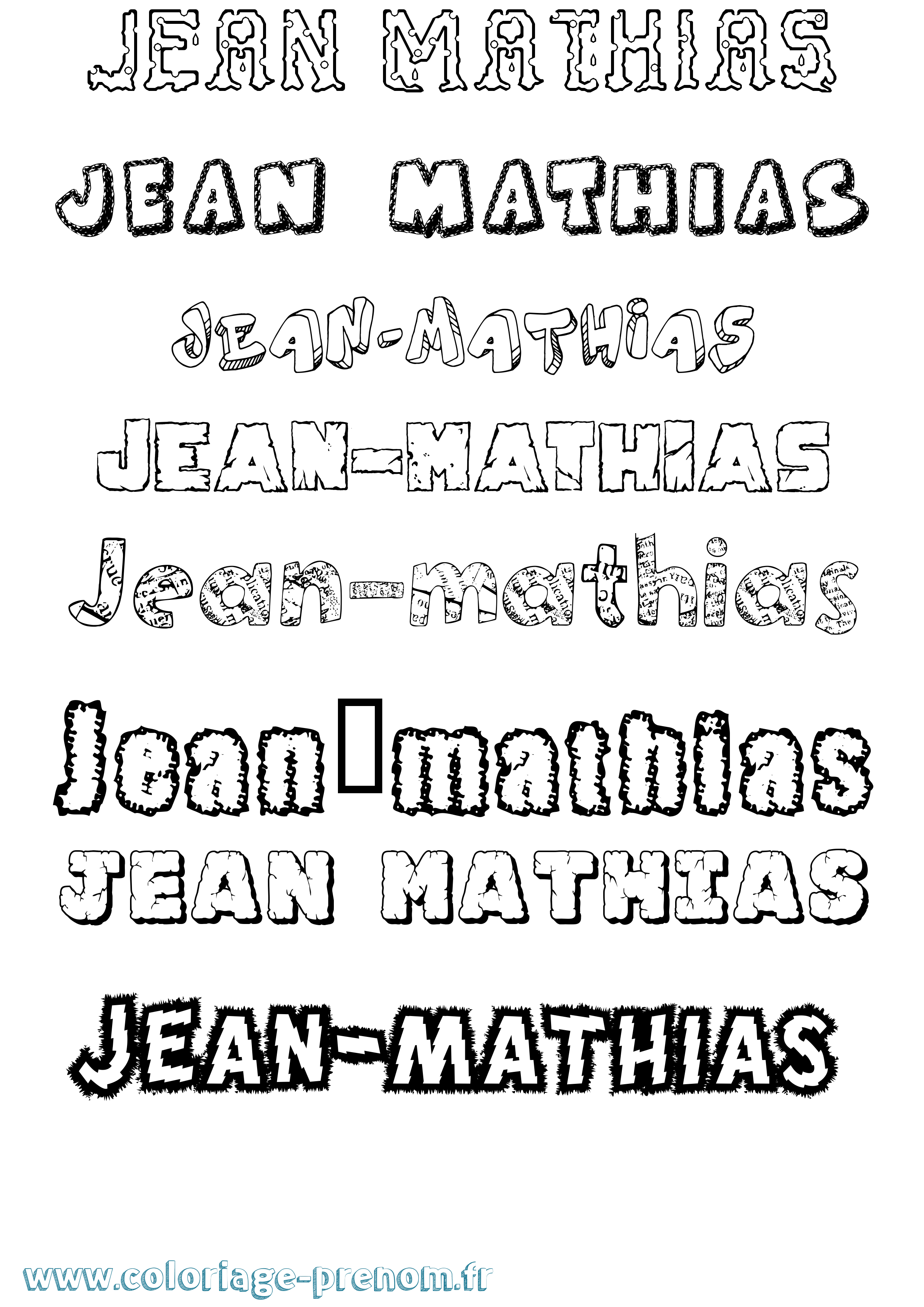 Coloriage Jean-Mathias Destructuré Coloriage prénom Jean-Mathias Destructuré