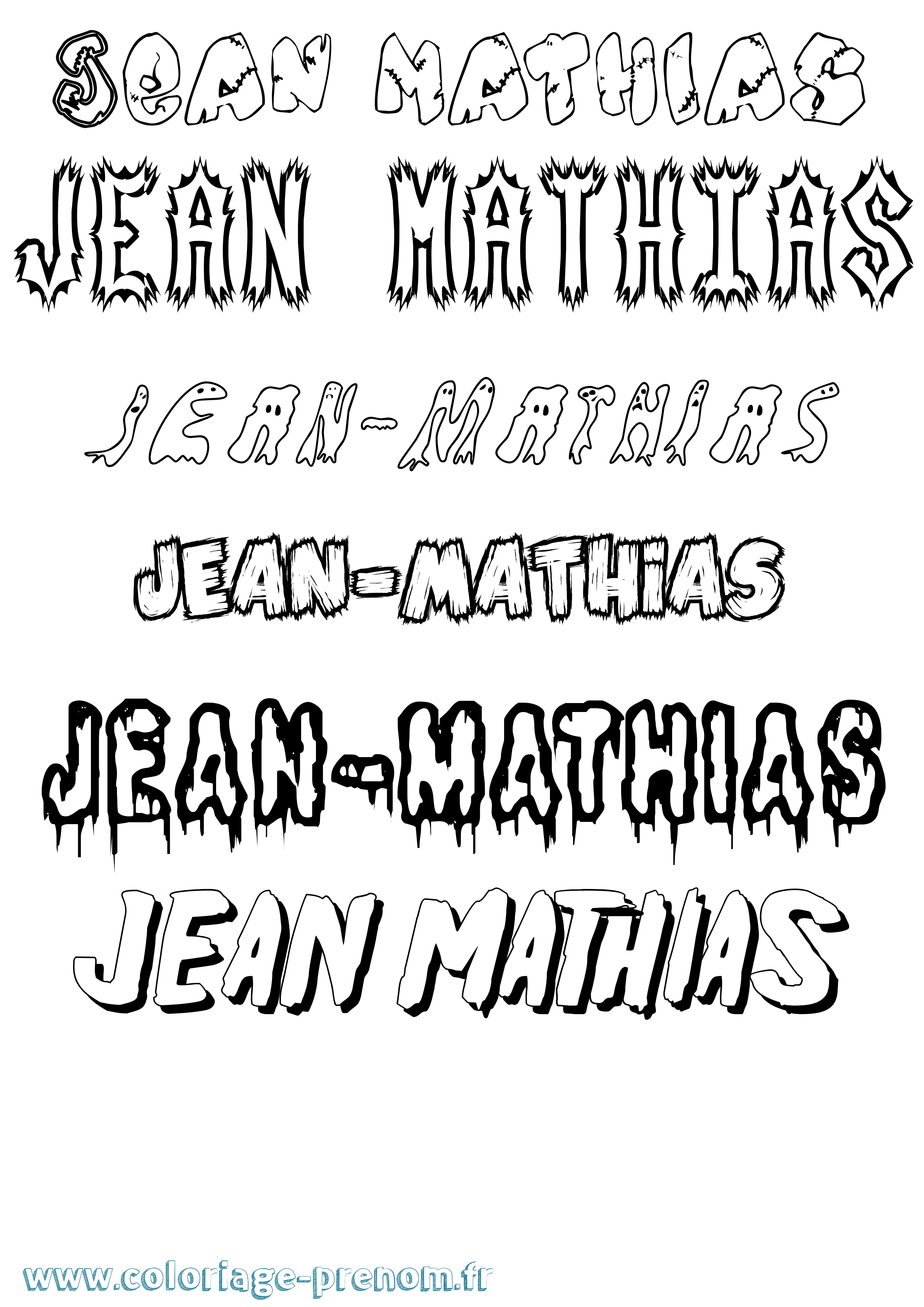 Coloriage Jean-Mathias Frisson Coloriage prénom Jean-Mathias Frisson