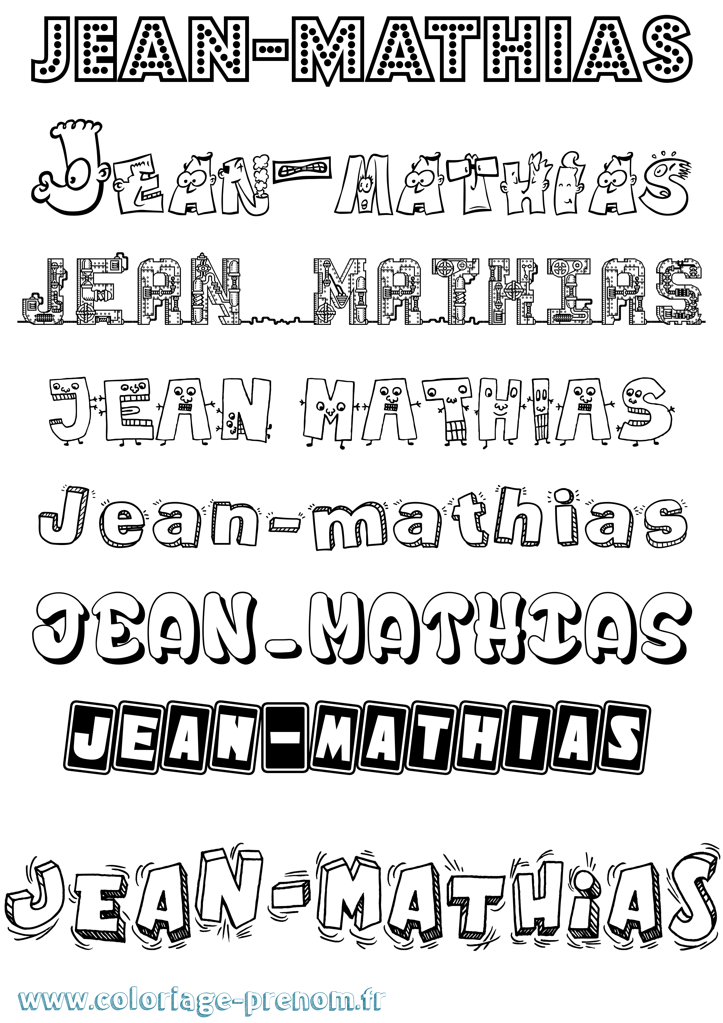 Coloriage Jean-Mathias Fun Coloriage prénom Jean-Mathias Fun