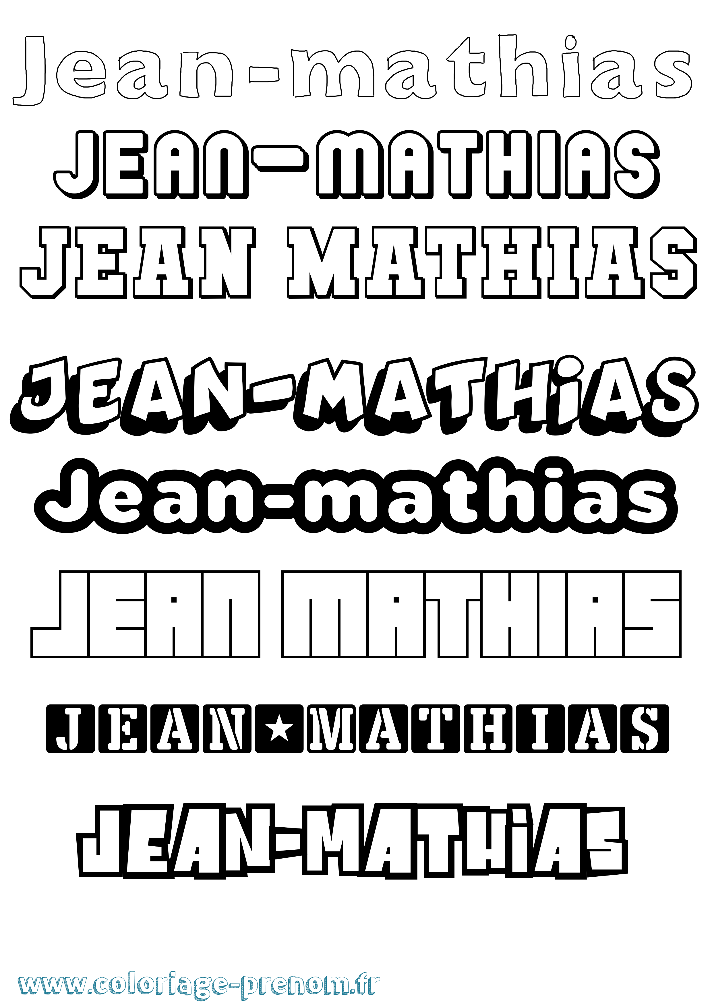 Coloriage Jean-Mathias Simple Coloriage prénom Jean-Mathias Simple