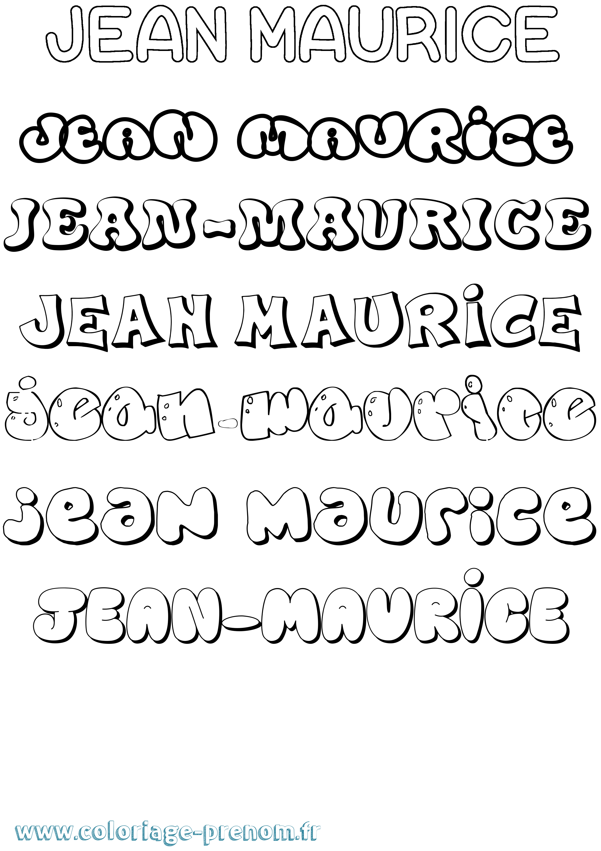 Coloriage Jean-Maurice Bubble Coloriage prénom Jean-Maurice Bubble