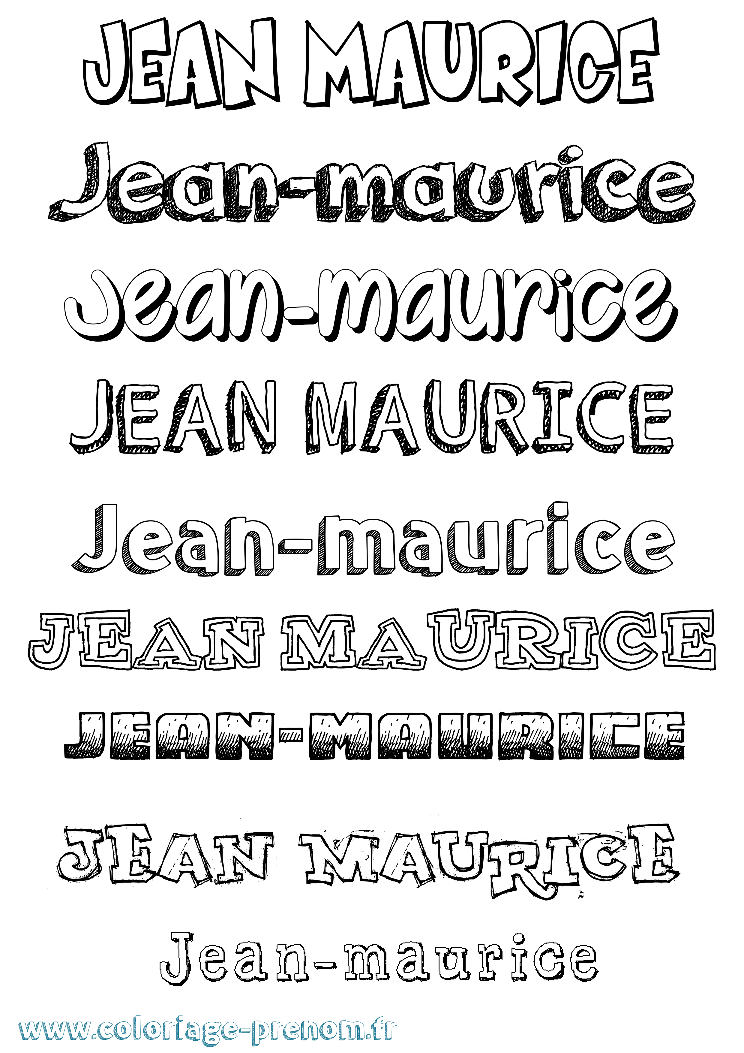 Coloriage Jean-Maurice Dessiné Coloriage prénom Jean-Maurice Dessiné