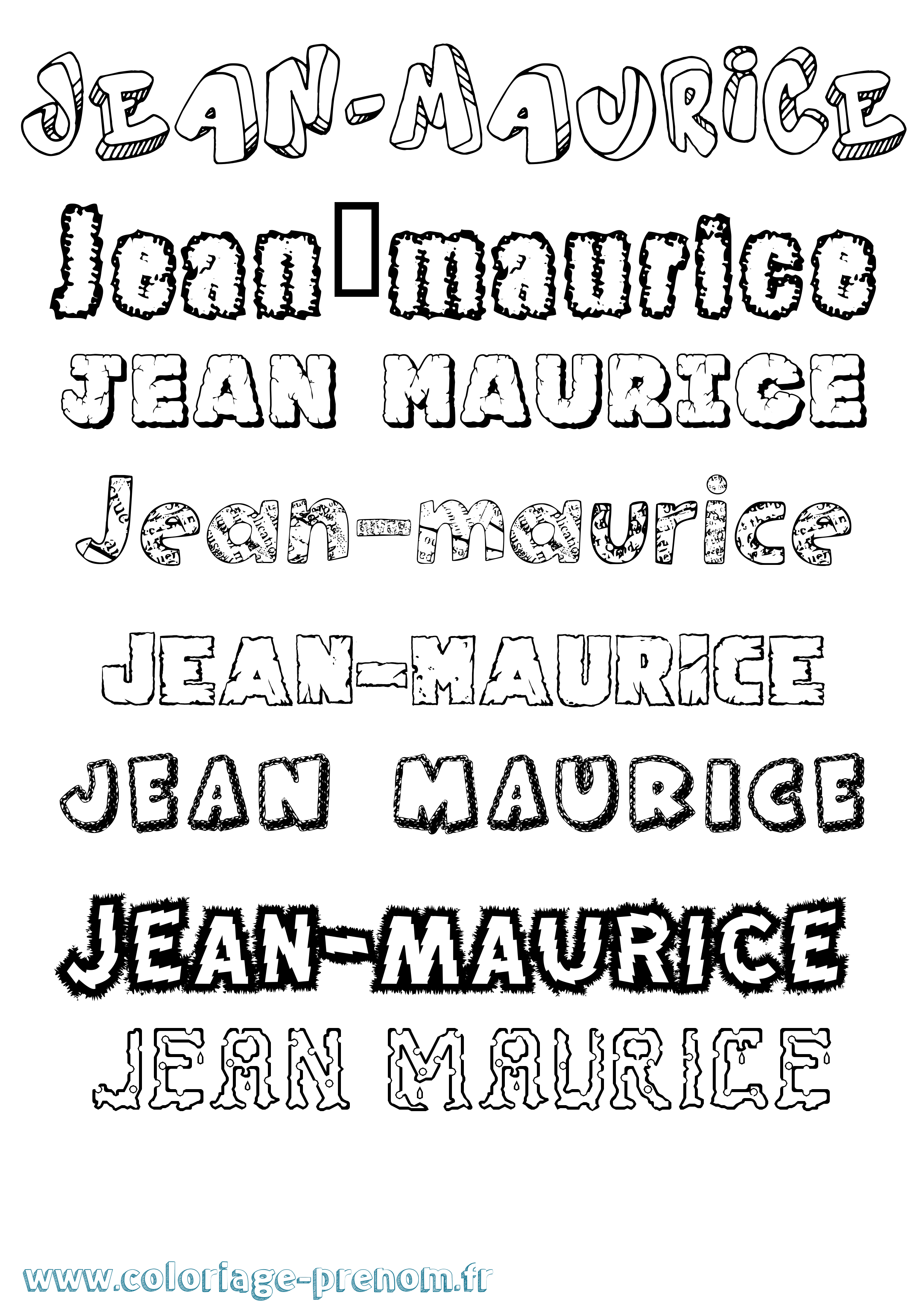 Coloriage Jean-Maurice Destructuré Coloriage prénom Jean-Maurice Destructuré