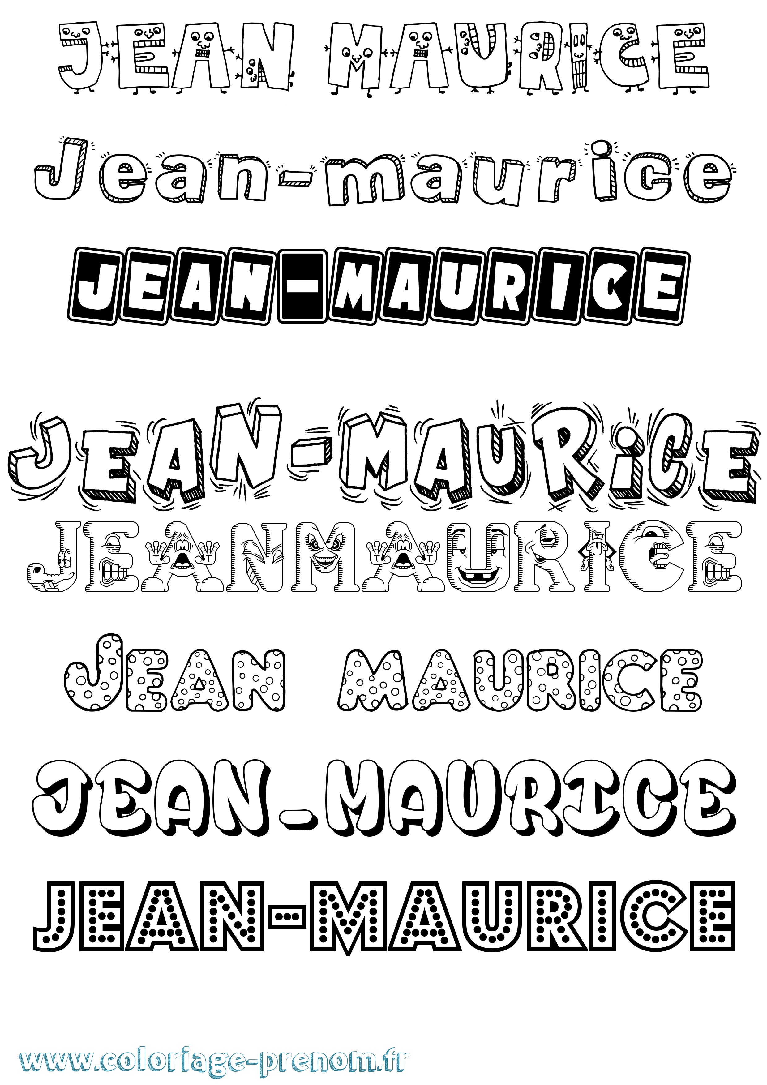 Coloriage Jean-Maurice Fun Coloriage prénom Jean-Maurice Fun