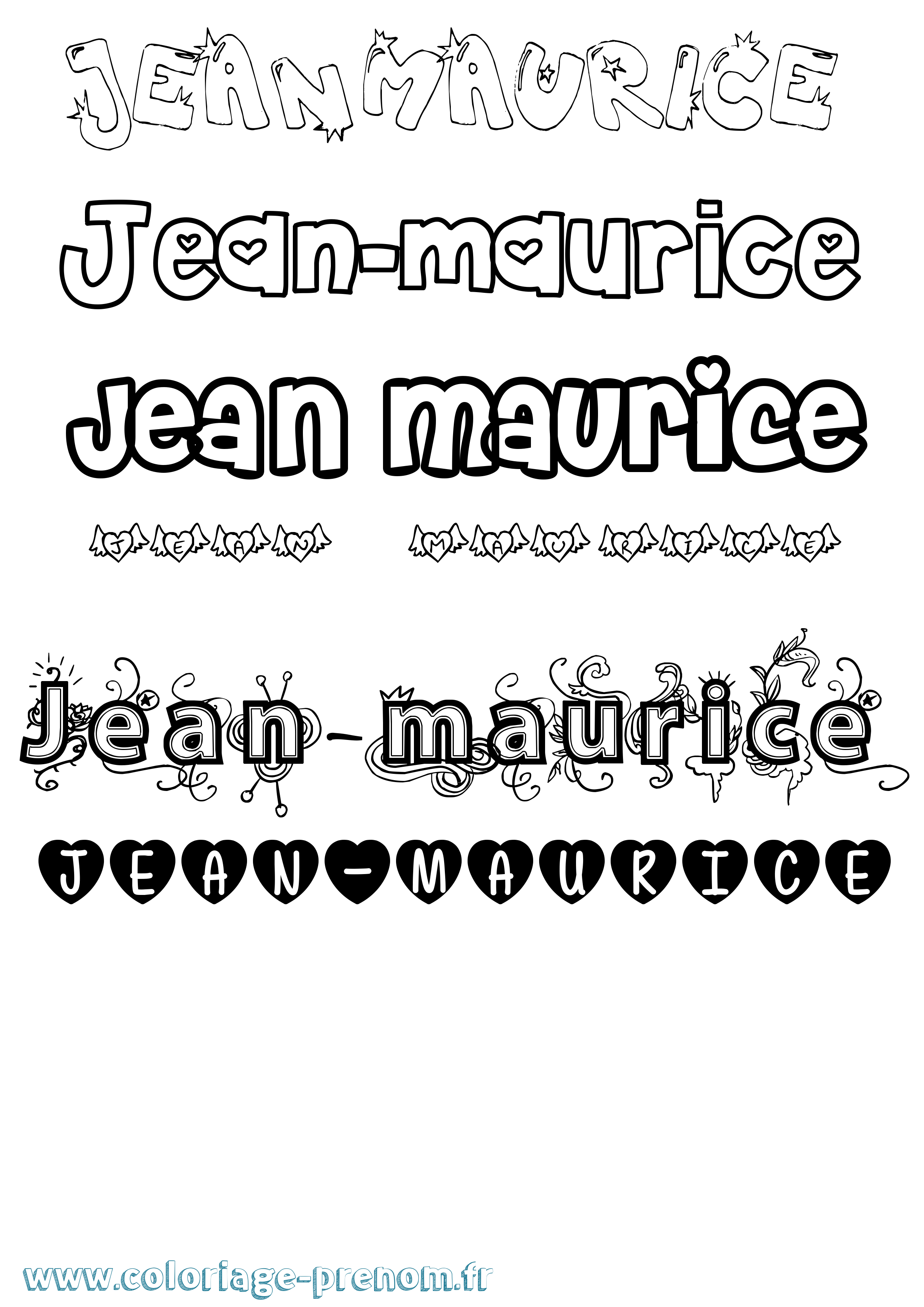 Coloriage Jean-Maurice Girly Coloriage prénom Jean-Maurice Girly