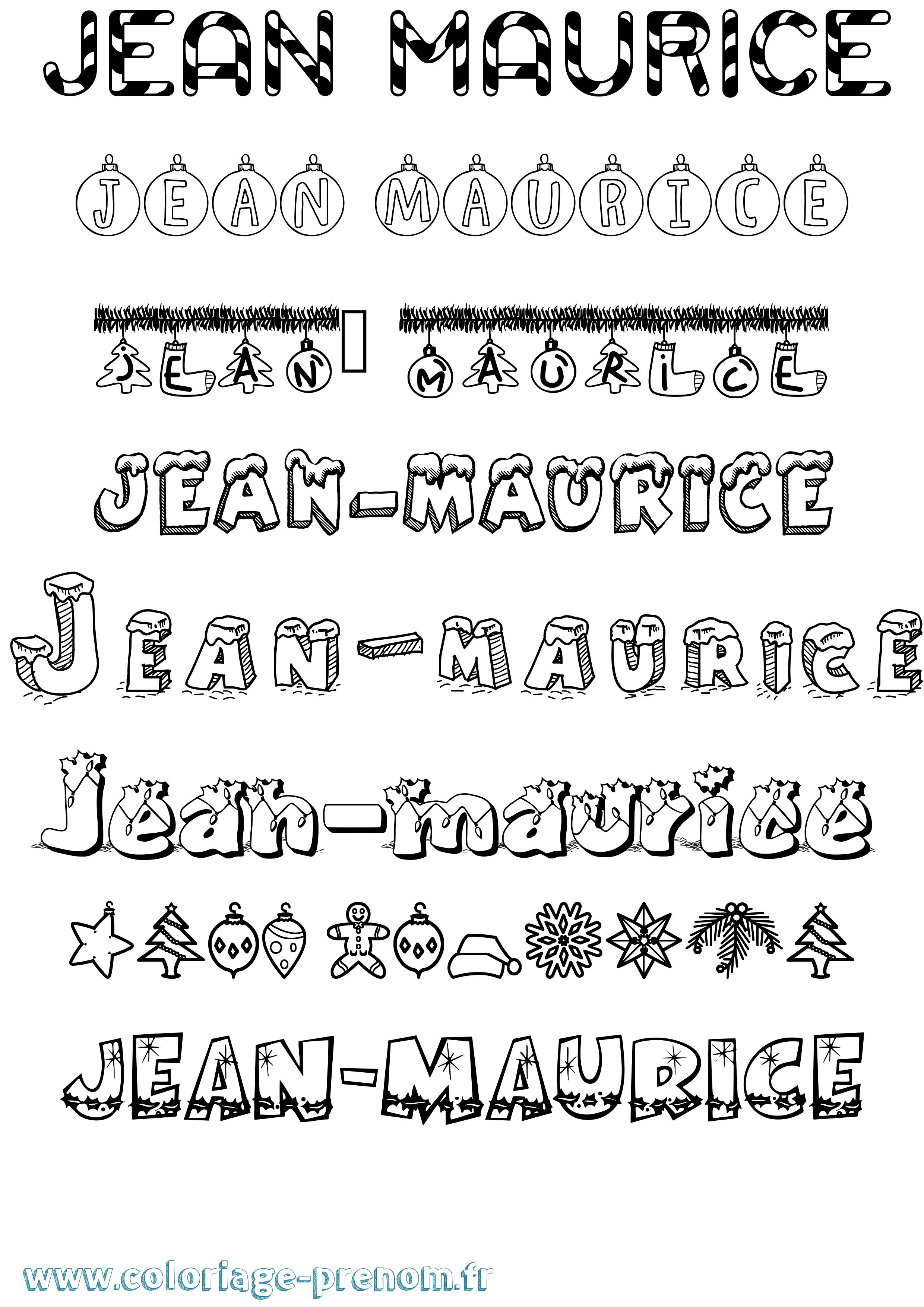 Coloriage Jean-Maurice Noël Coloriage prénom Jean-Maurice Noël