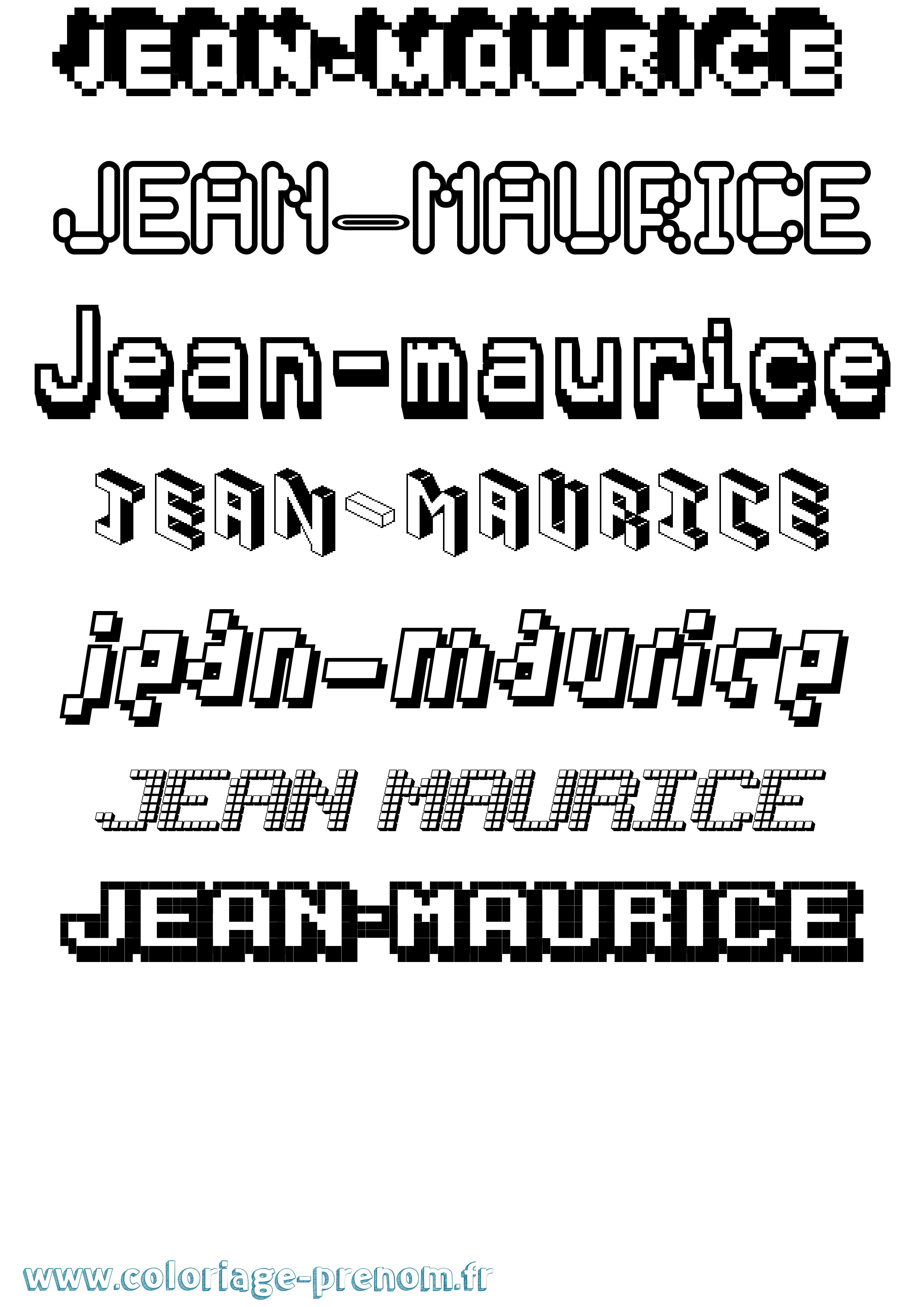 Coloriage Jean-Maurice Pixel Coloriage prénom Jean-Maurice Pixel