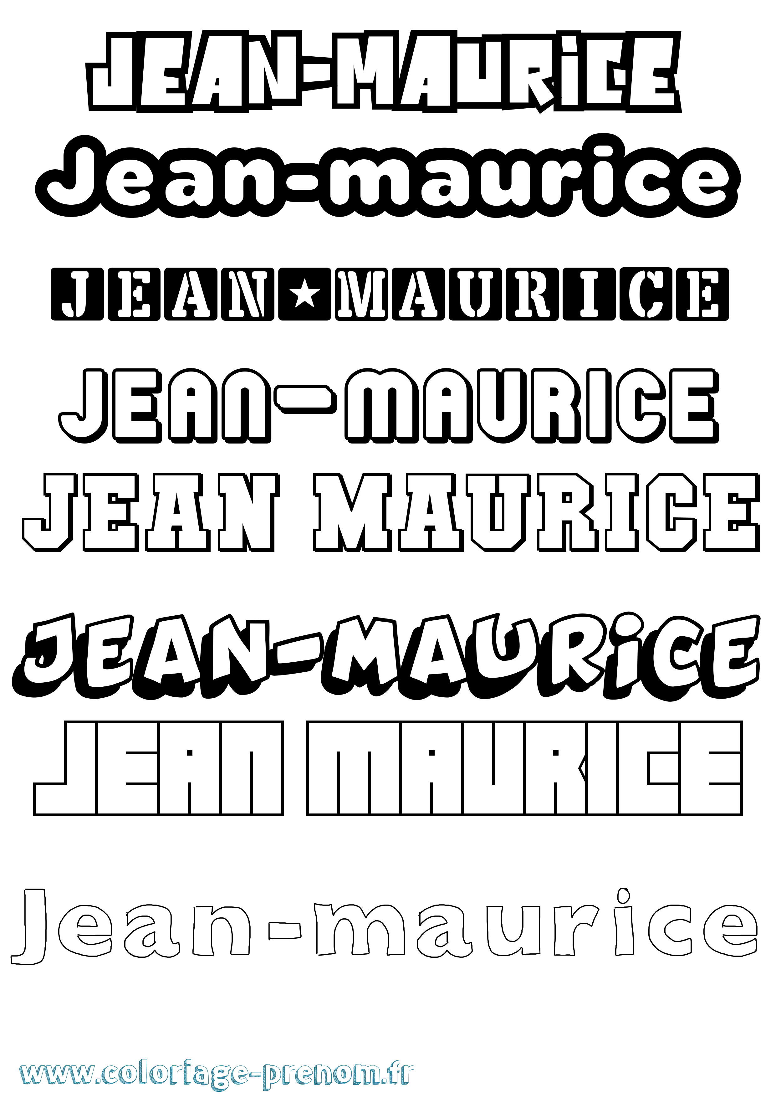 Coloriage Jean-Maurice Simple Coloriage prénom Jean-Maurice Simple