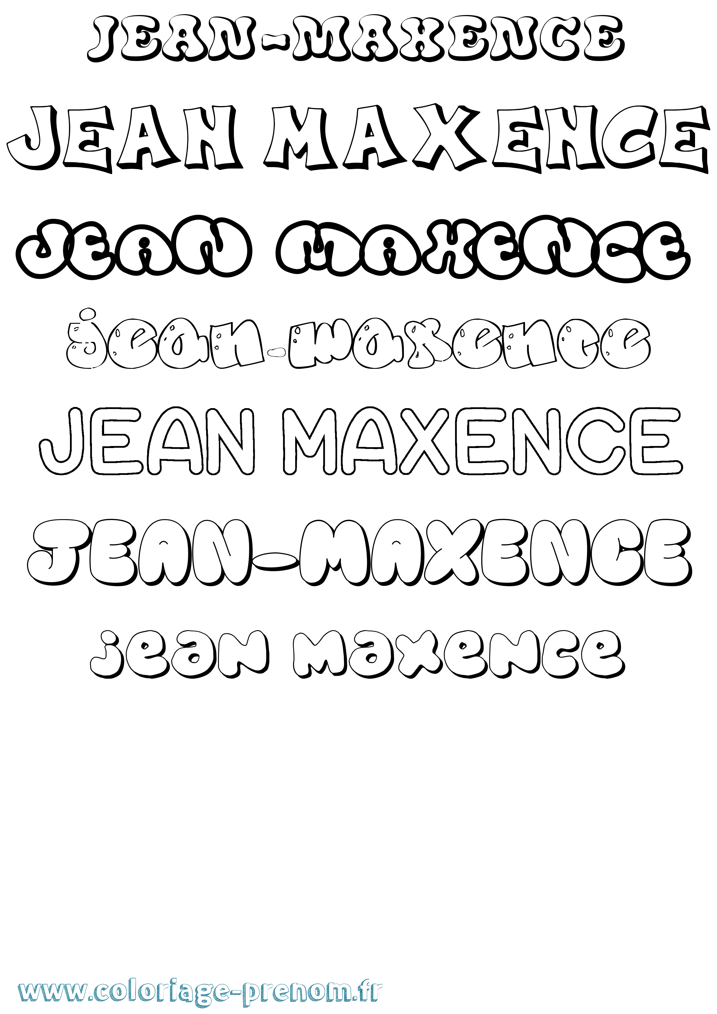 Coloriage Jean-Maxence Bubble Coloriage prénom Jean-Maxence Bubble