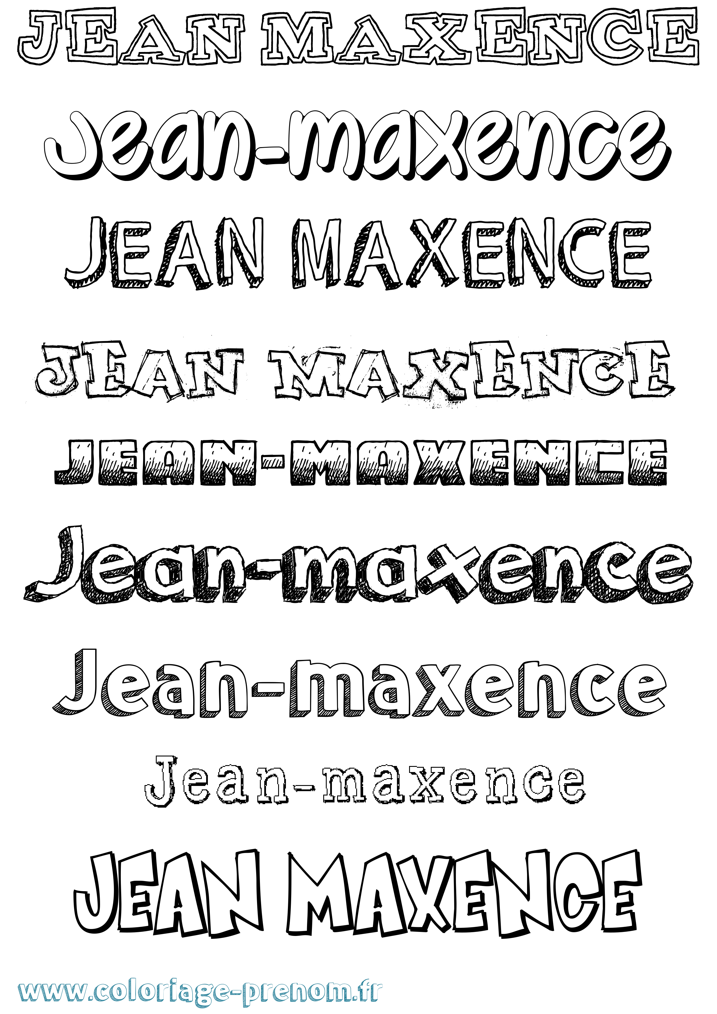 Coloriage Jean-Maxence Dessiné Coloriage prénom Jean-Maxence Dessiné