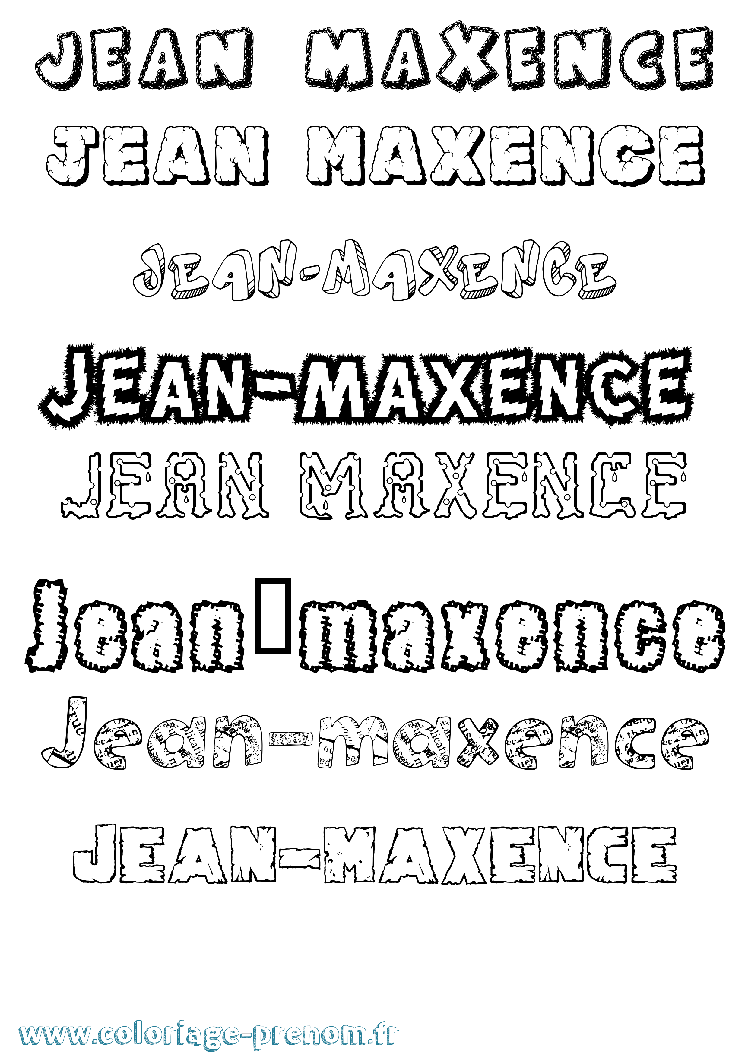 Coloriage Jean-Maxence Destructuré Coloriage prénom Jean-Maxence Destructuré