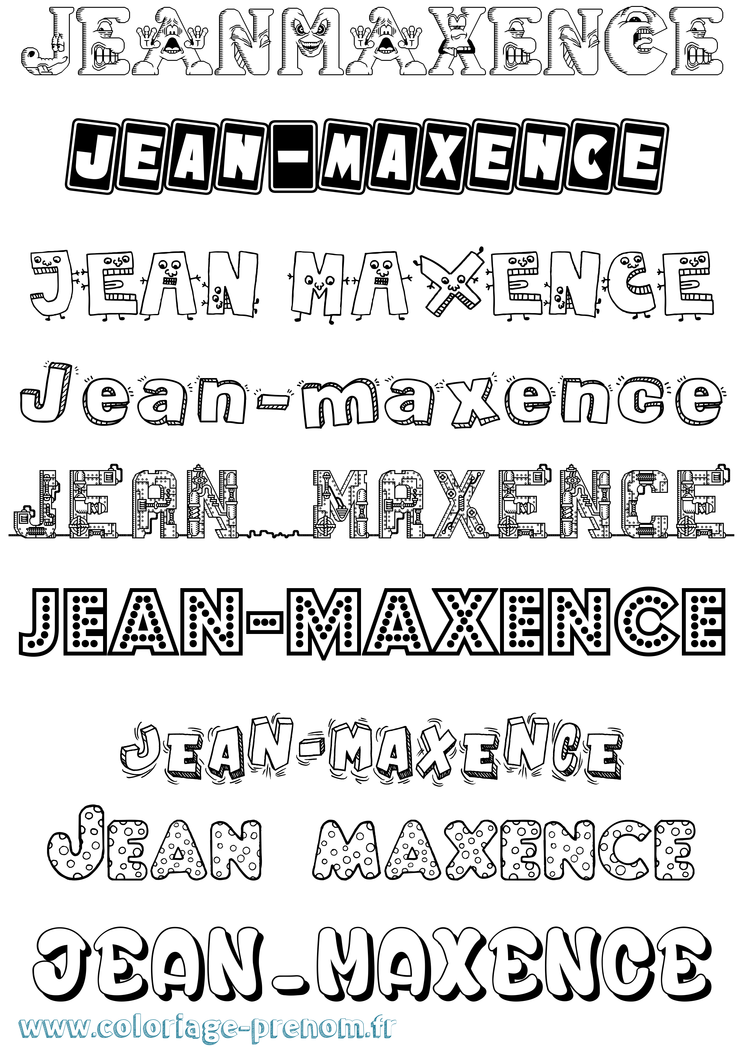 Coloriage Jean-Maxence Fun Coloriage prénom Jean-Maxence Fun