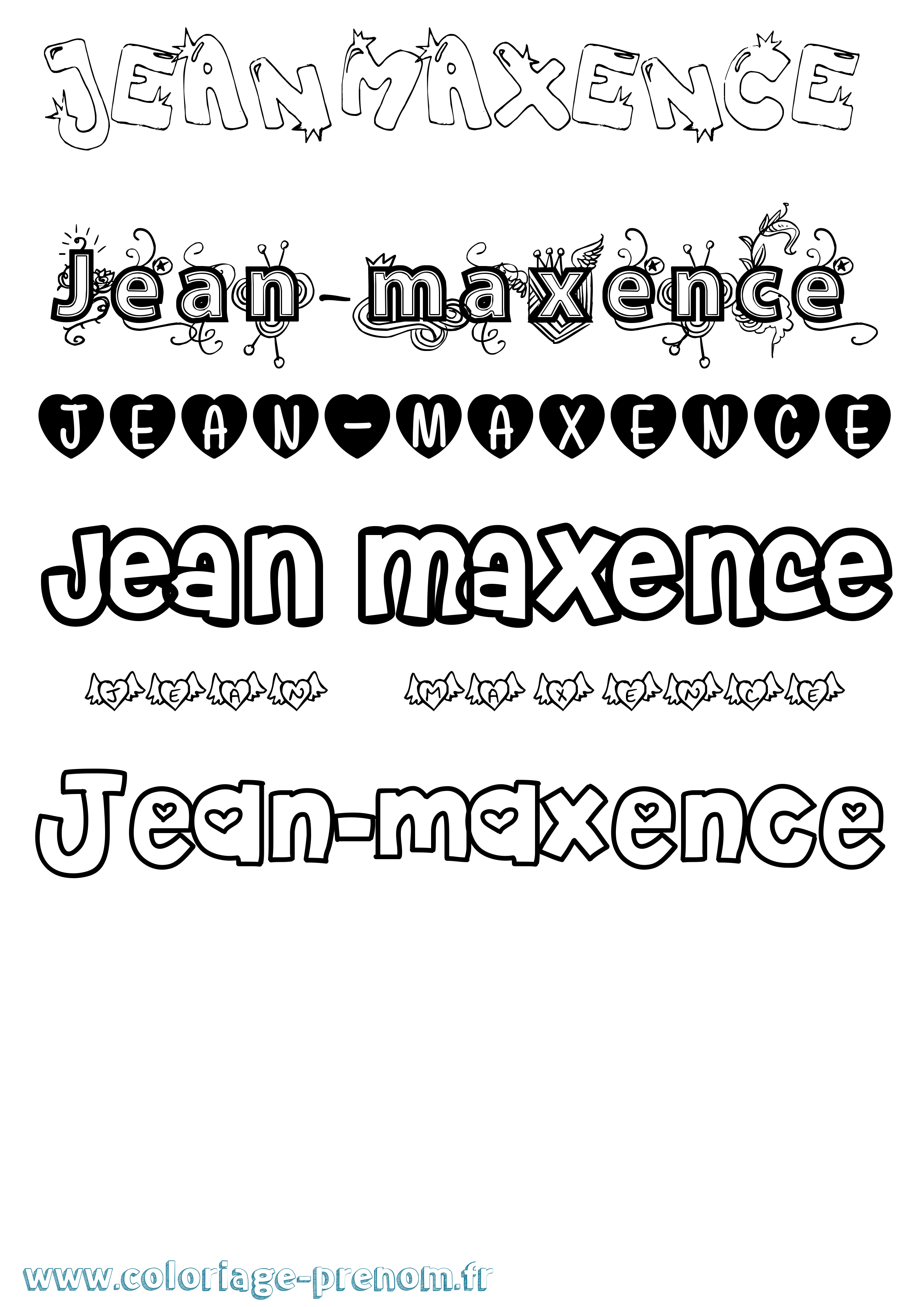 Coloriage Jean-Maxence Girly Coloriage prénom Jean-Maxence Girly